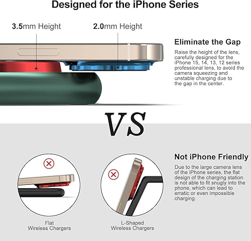 Miniatura 6 de Estación de carga 3 en 1 para dispositivos Apple, soporte de cargador más rápido, estación de carga inalámbrica magnética para iPhone 17, 16, 15,