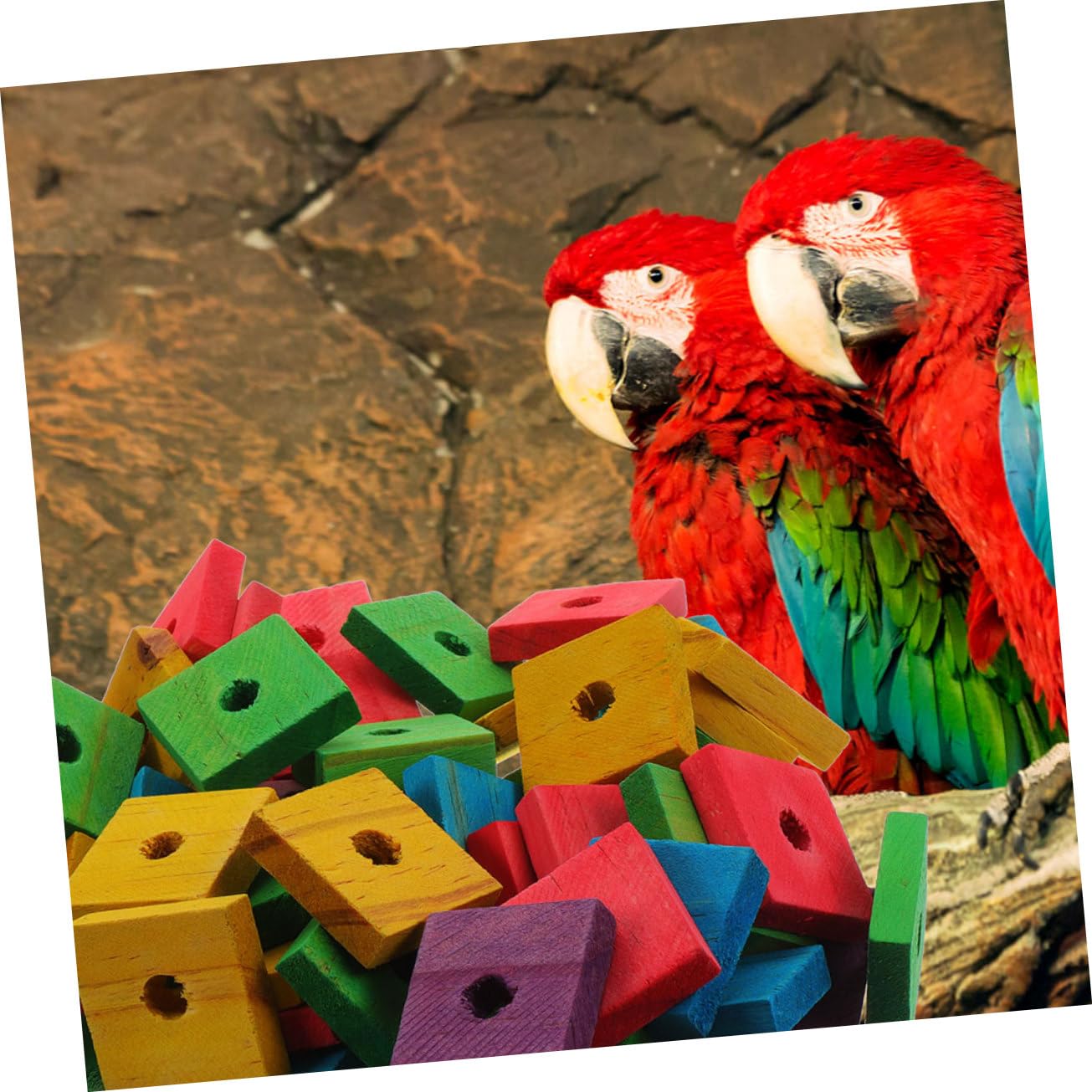 Sosoport 250piezas Juguetes para De Madera Bloques Masticables para Aves Juguetes para Morder Jaulas Diversión y para Periquitos y