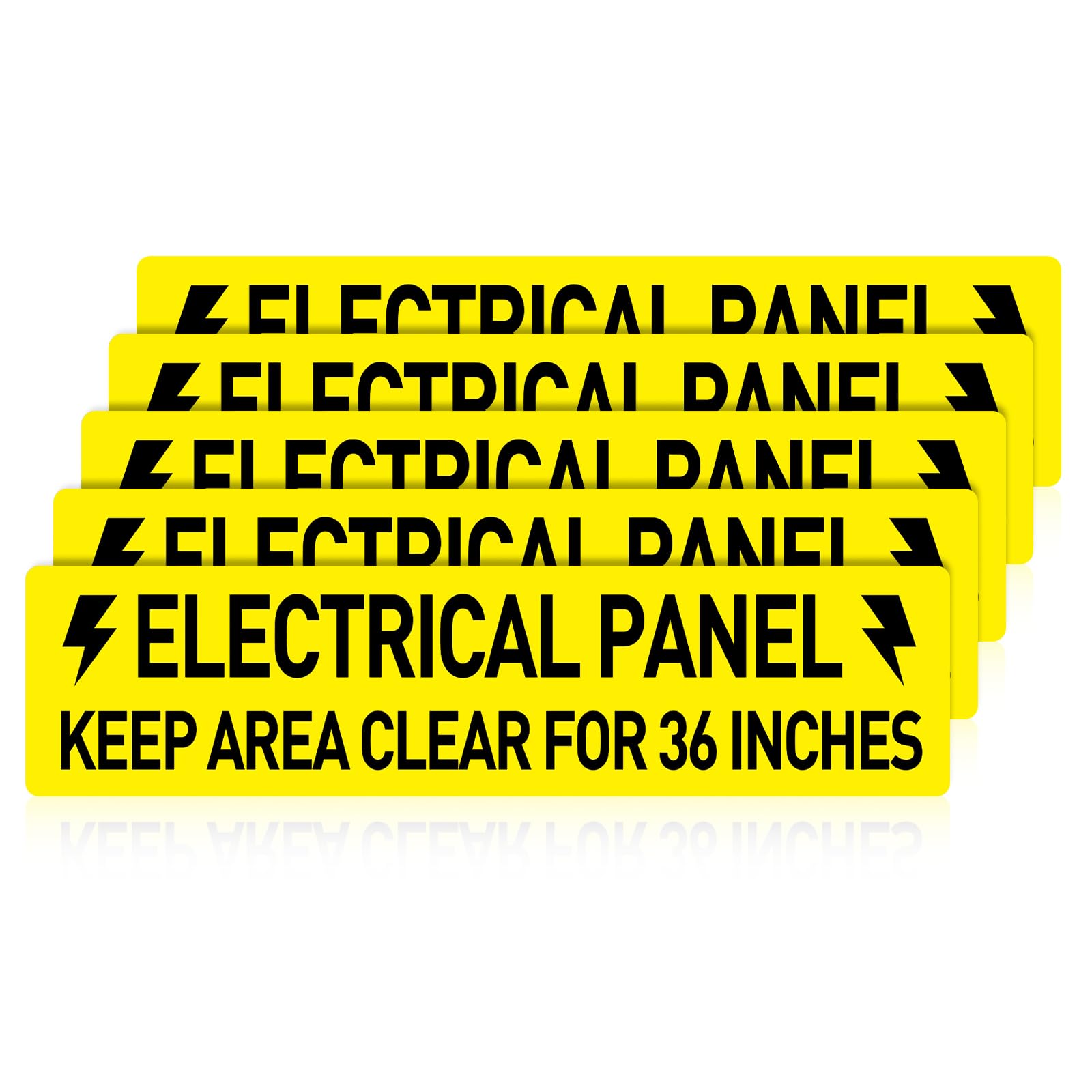 5 Pack Electrical Panel Keep Area Clear for 36 Inches Anti Slip Adhesive Floor Sign 6" x 24" Non Slip Floor Marker Vinyl Decal Protect Your Business Work Place Customers