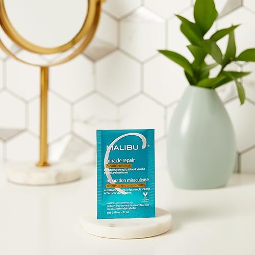 Miniatura 5 de Malibu C Miracle Repair - Reconstructor de cabello, potenciador rubio, tratamiento nutritivo de reparación del cabello para hebras rubias dañadas,