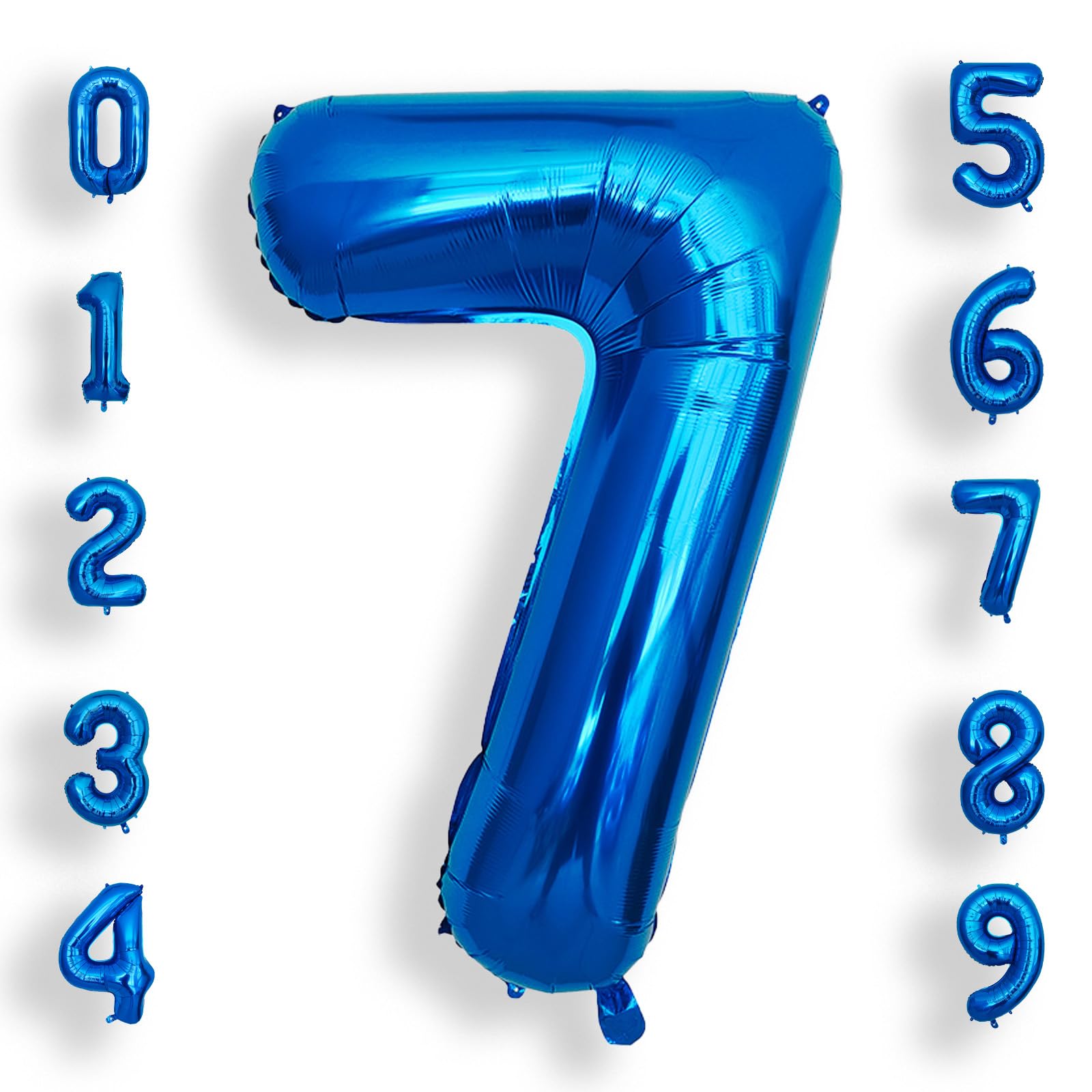 AULE 40 Inch 7 Blue Balloon Number Foil 0-9 Birthday Big Numbers