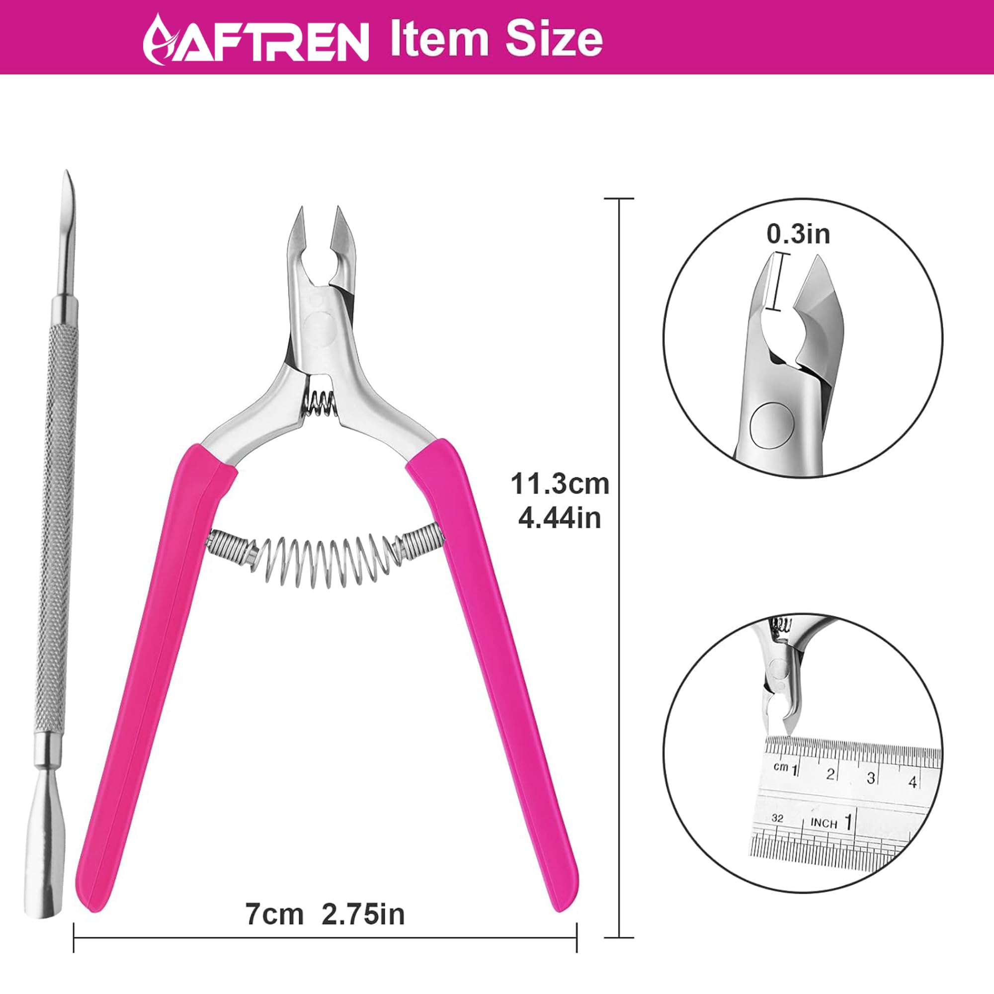 Professional Cuticle Nipper Sharp Stainless Steel Cuticle Scissors Non-Slip Handle Precisely Removing Excess Cuticles and Dead Skin (Purpul - Image 2