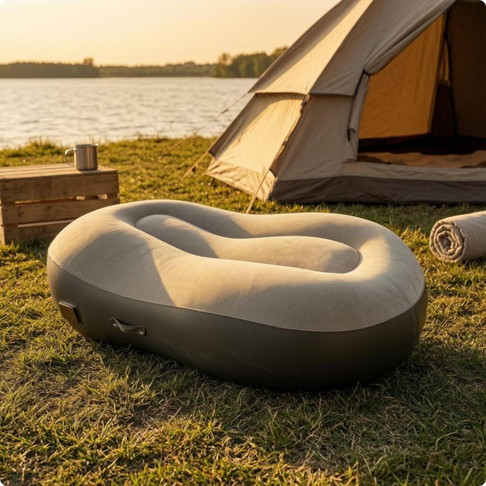KESOTO Poltrona Gonfiabile Sedia Sdraio Divano Lettino in PVC con Supporto per Posizione Rilassata E Base Uniforme Adatta a Casa Campeggio Spiaggia Giardino