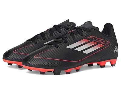 adidas Kids F50 Club Firm Ground/Multi Ground Soccer Cleats (Little Kid/Big Kid) Kids Shoes Black/Iron Metallic/Lucid Red : 1 Little Kid M