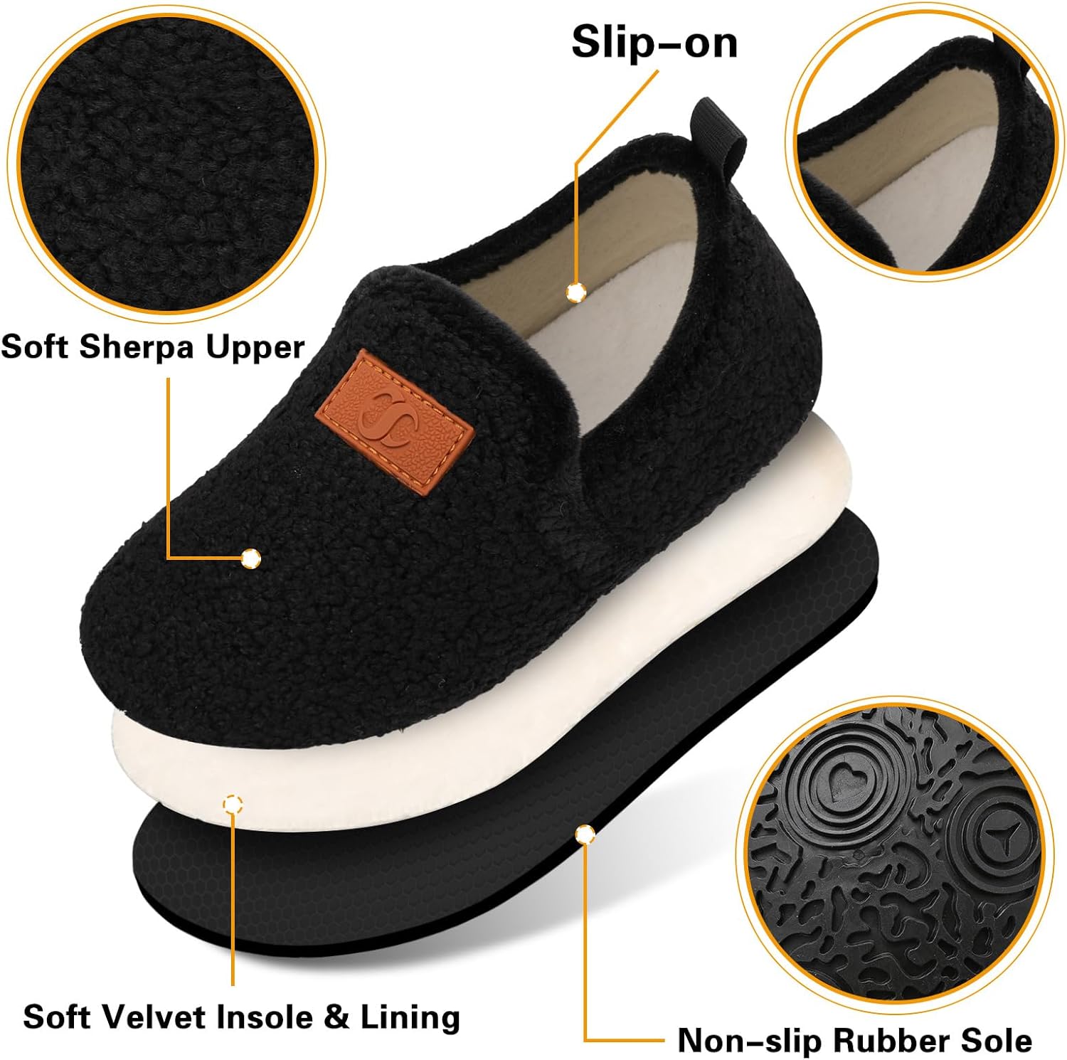 Scurtain Unisex Big Kids Little Kids Slippers Socks Artificial Woolen Slippers with Non-slip Rubber Sole for Big Boys Girls Little Boys Girls - Image 5