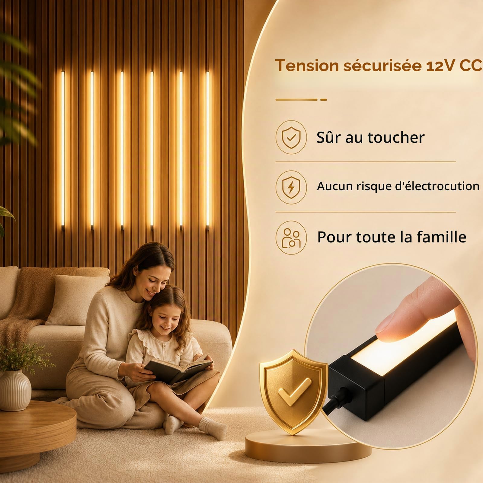 Éclairage Panneaux Acoustiques, Bandes LED Encastrables Sécables et à Intensité Variable 6x100cm 2700–6500K Blanc Chaud au Blanc Froid Télécommande et Contrôle via App Couleur Luminosité Réglables