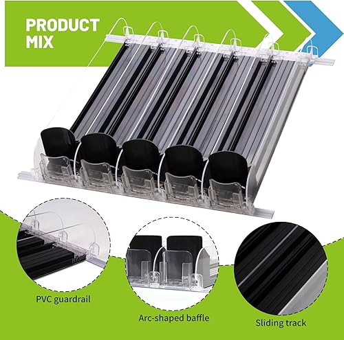 Miniatura 6 de Chef'sCorner Organizador de latas de soda para refrigerador de 3 filas con dispensador automático de bebidas deslizantes para refrigerador, 12