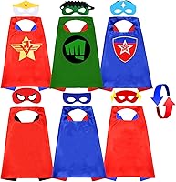 Vista 1 de Capas y máscara de superhéroe para niños, capas de doble filo, disfraces para niños, capa de superhéroe, regalos de Halloween