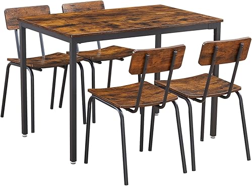 Miniatura 2 de Juego de mesa de comedor cuadrada de 5 piezas, mesa de cocina y sillas para 4, mesa de comedor moderna con 4 sillas para apartamento, cocina,