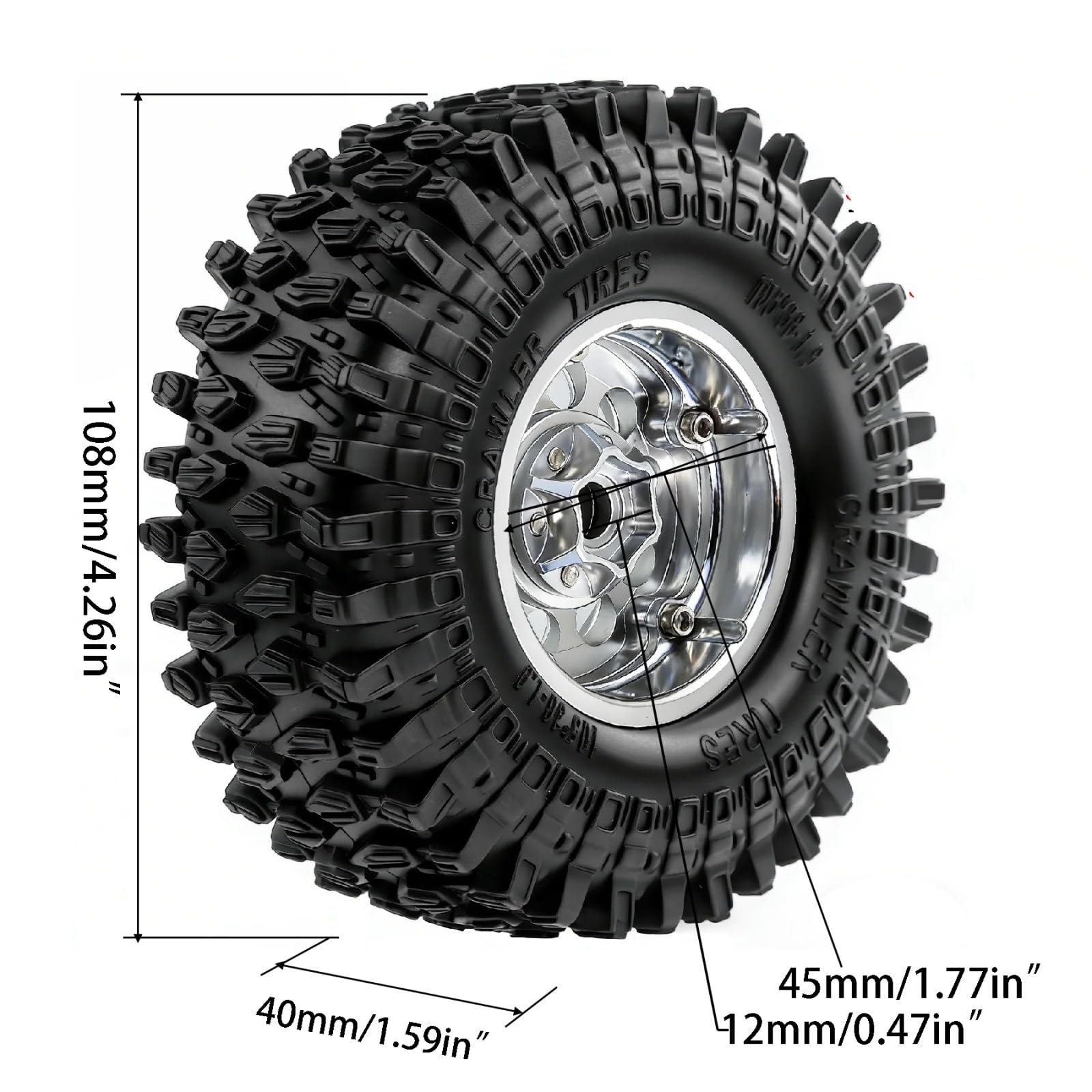 RC Pneumatici Ruote Per Traxxas Per TRX4 Per Axial Per SCX10 II III Per Redcat Gen8 Gen7 1/10 1.9 Ruote E Pneumatici Beadlock 12mm Hex Crawler Aggiornamenti