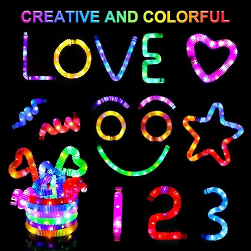 Miniatura 5 de Paquete de 15 tubos con luz LED, palitos brillantes, collar brillante y brancelets, decoraciones de fiesta, juguetes de tracción y estiramiento para
