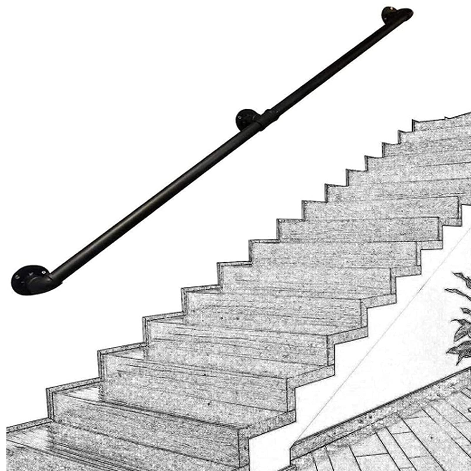 Balustrades de tuyaux contre les chutes en escalier de loft