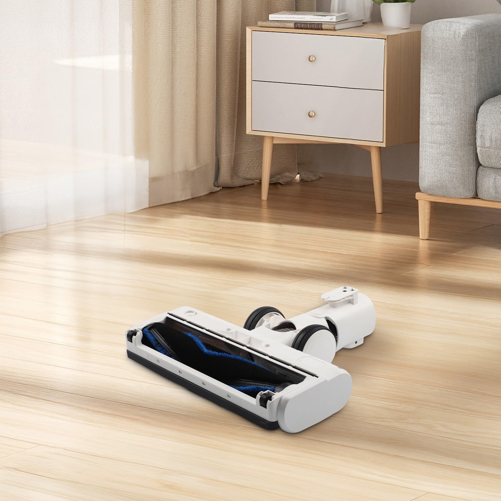 Elektrische Bodenbürste, kompatibel mit Tineco für Pure One S15 Pet Serie, weicher steifer Borstenrollenkopf für Hartholz und Teppich, effizientes Tierhaarentfernungswerkzeug, weißes ABS-Ersatzteil (D