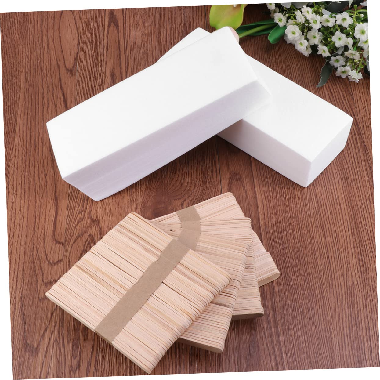 400pcs Depilatory Strips Wax Sticks Facial Body Hair Removal Non-woven Hair Removal Wax Strips Applicator Sticks Gentle Easy to Use for Salon and Home