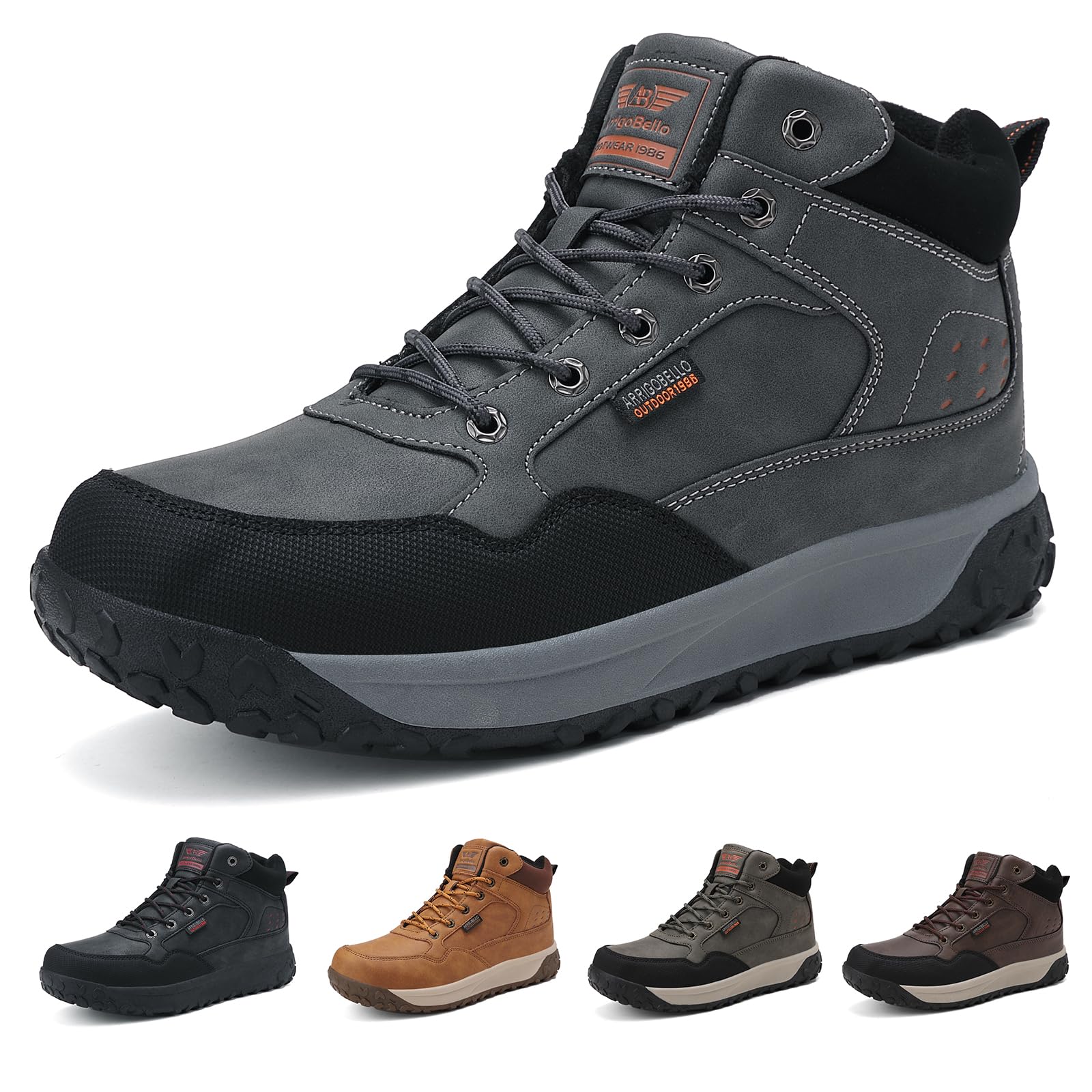 ARRIGO BELLO Winterschuhe Herren Warm Gefüttert Mid Schneestiefel Winterstiefel Rutschfeste Trekking Wanderschuhe Outdoorschuhe 41-46