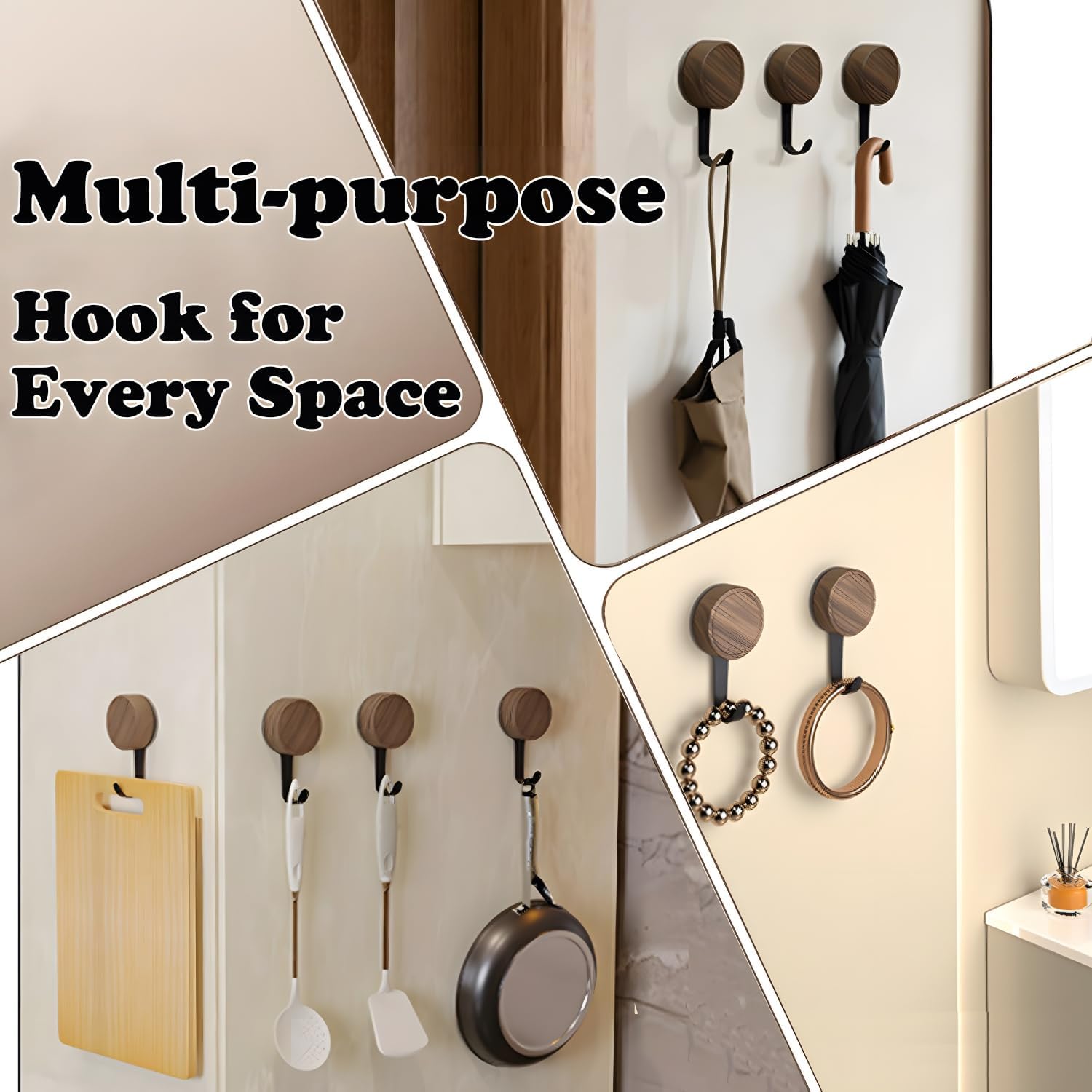 Strong Suction Cup Wreath Hanger for Front Door, All-Year Hooks for Glass Window Holiday Decor,2 Pack