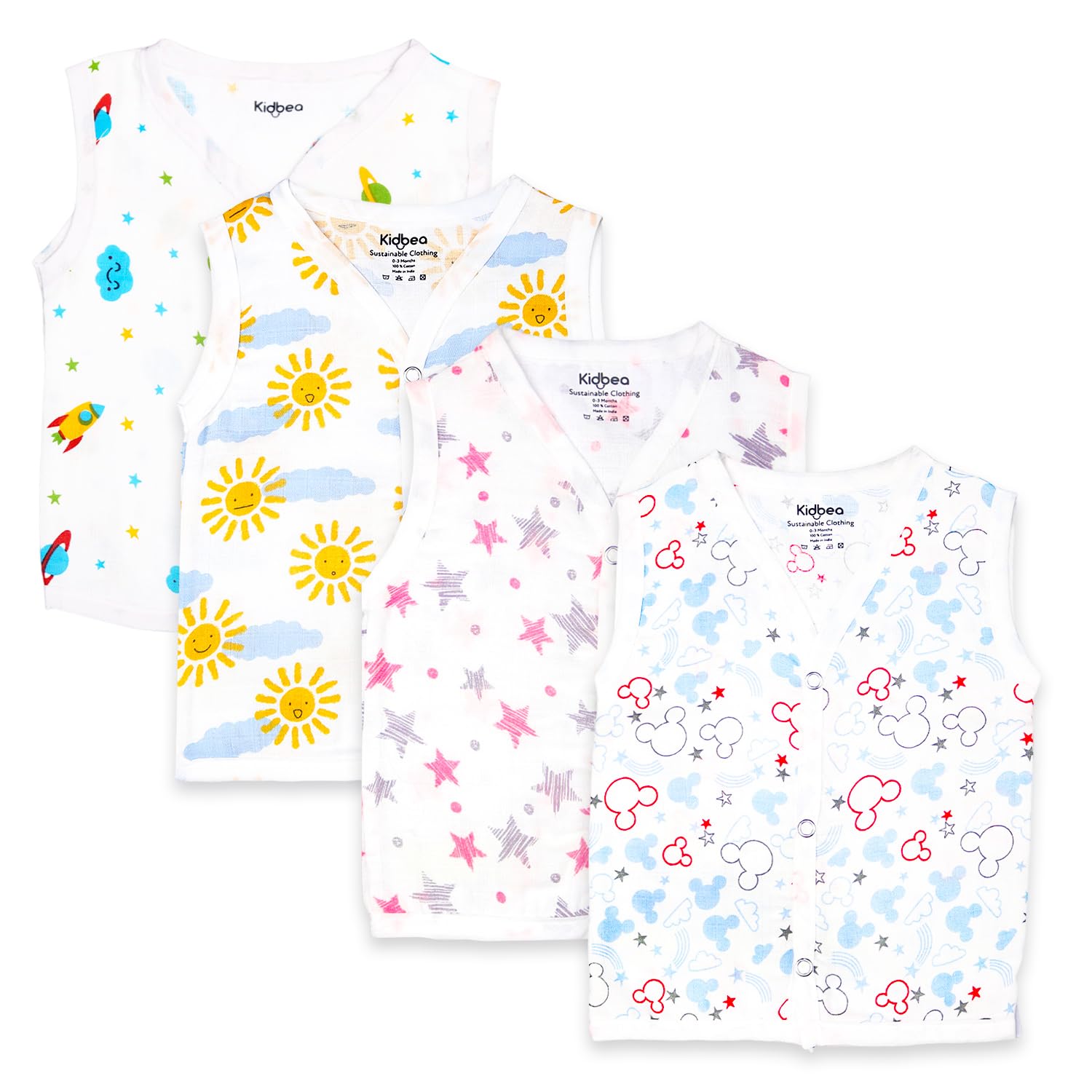 Kidbea Baby-Boy's Printed Relaxed Fit Jhabla-image-22