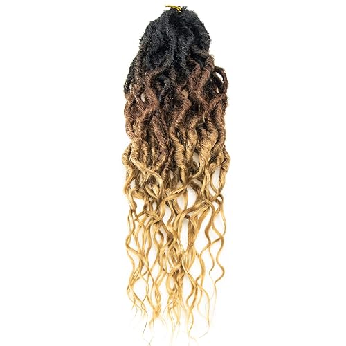 Miniatura 332 de 8 paquetes de rastas de cabello sintético de ganchillo de 18 pulgadas, rastas sintéticas bohemias con extremos rizados, cabello de ganchillo suave