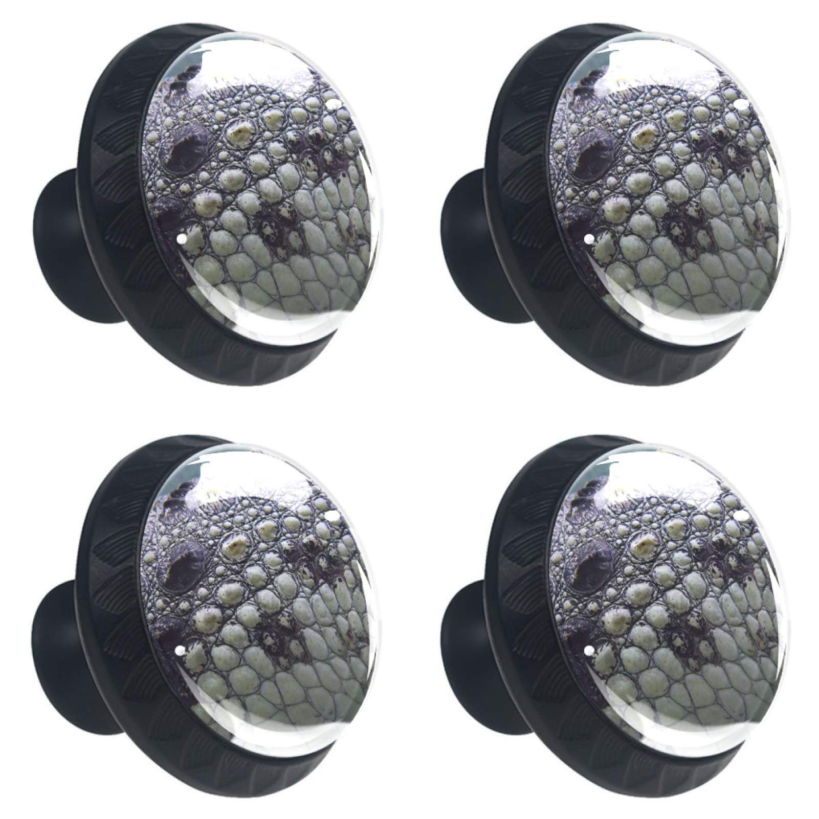Boutons de tiroir crocodile en verre lot de 4 poignées multicolores pour placard et meuble de maison
