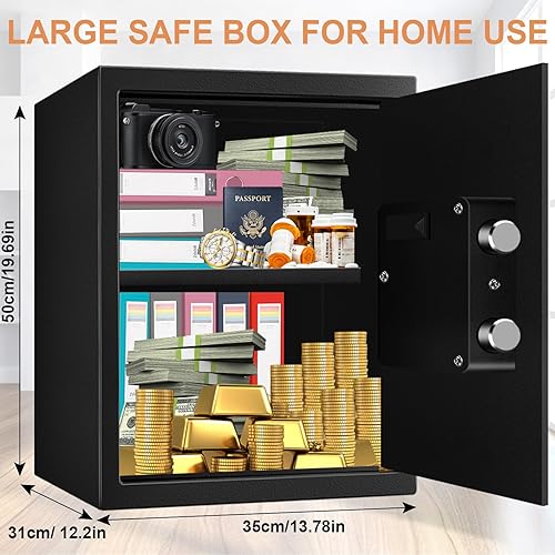 Miniatura 3 de Caja fuerte impermeable a prueba de fuego de 23 pulgadas para el hogar caja fuerte ignífuga con llave de teclado digital caja fuerte de seguridad