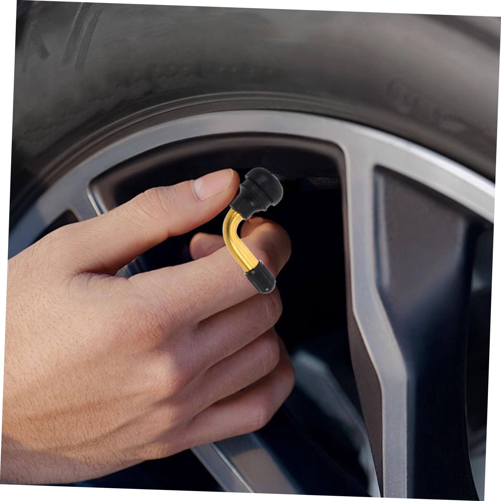 Cabilock 3 Series Vástagos De Válvula De Neumático Para Motocicletas Y Adaptadores De Extensión De Válvula Curvado 10 Piezas*3