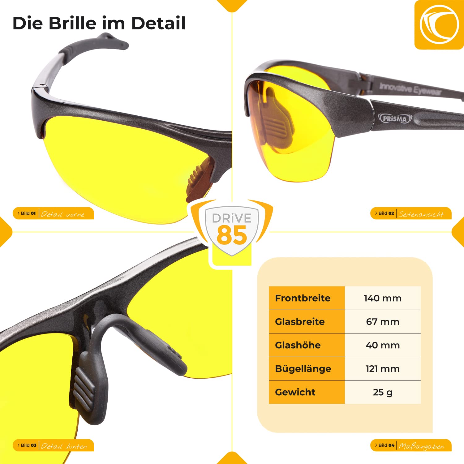 PRiSMA CLASSIC DRiVE85 - Occhiali da guida Day&Night E923D