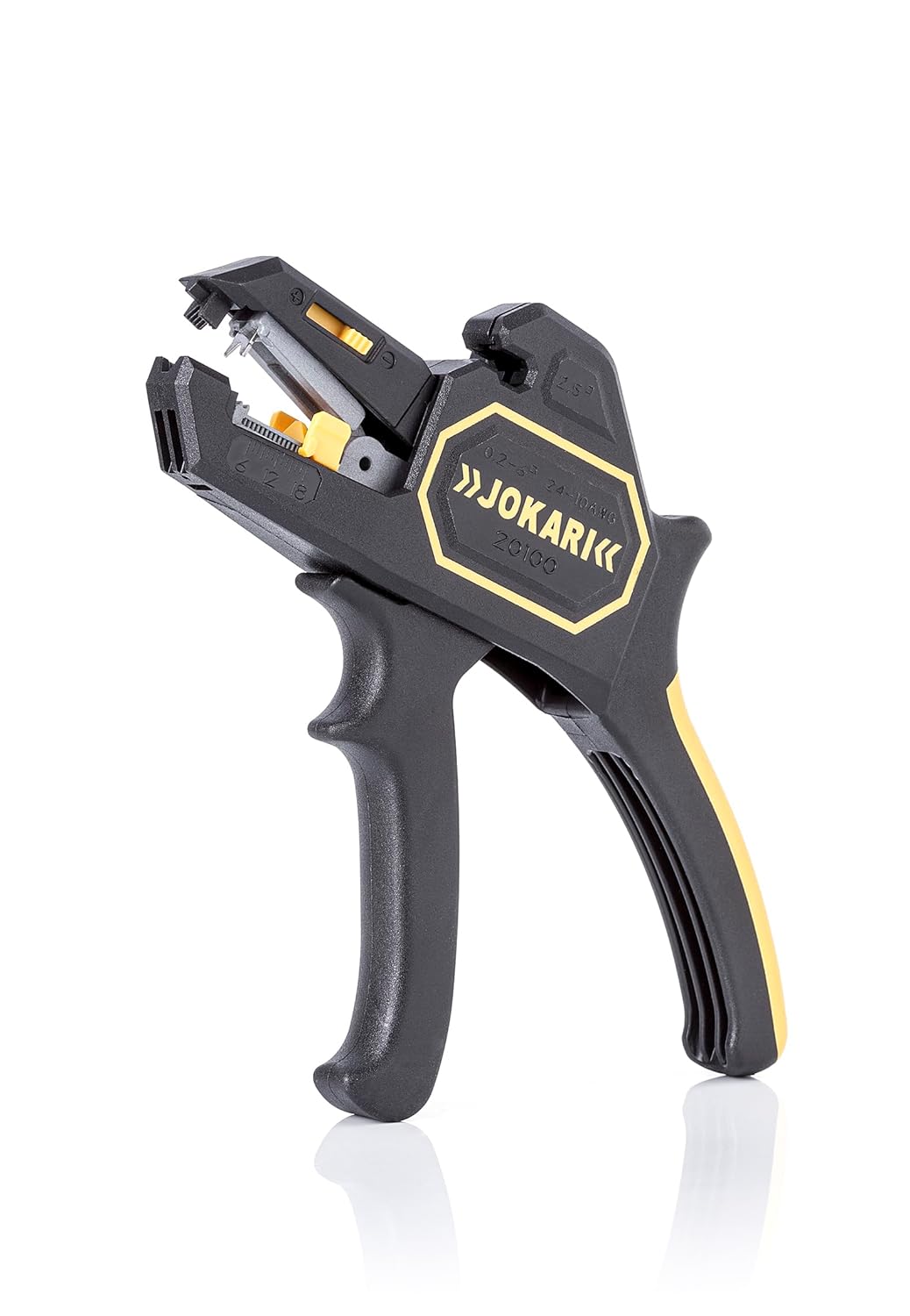 Jokari 20100 Ergonomic Secura Soft Grip Automatic Wire Stripper for Wires from 0.2mm-6mm, 20cm L x 16.5cm W x 2.8cm H