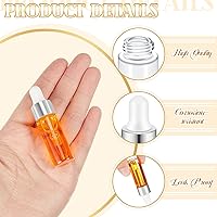 Vista 10 de 100 mini botellas de vidrio con gotero de aceite a granel, botellas vacías pequeñas esenciales transparentes, recipientes de muestra, frascos