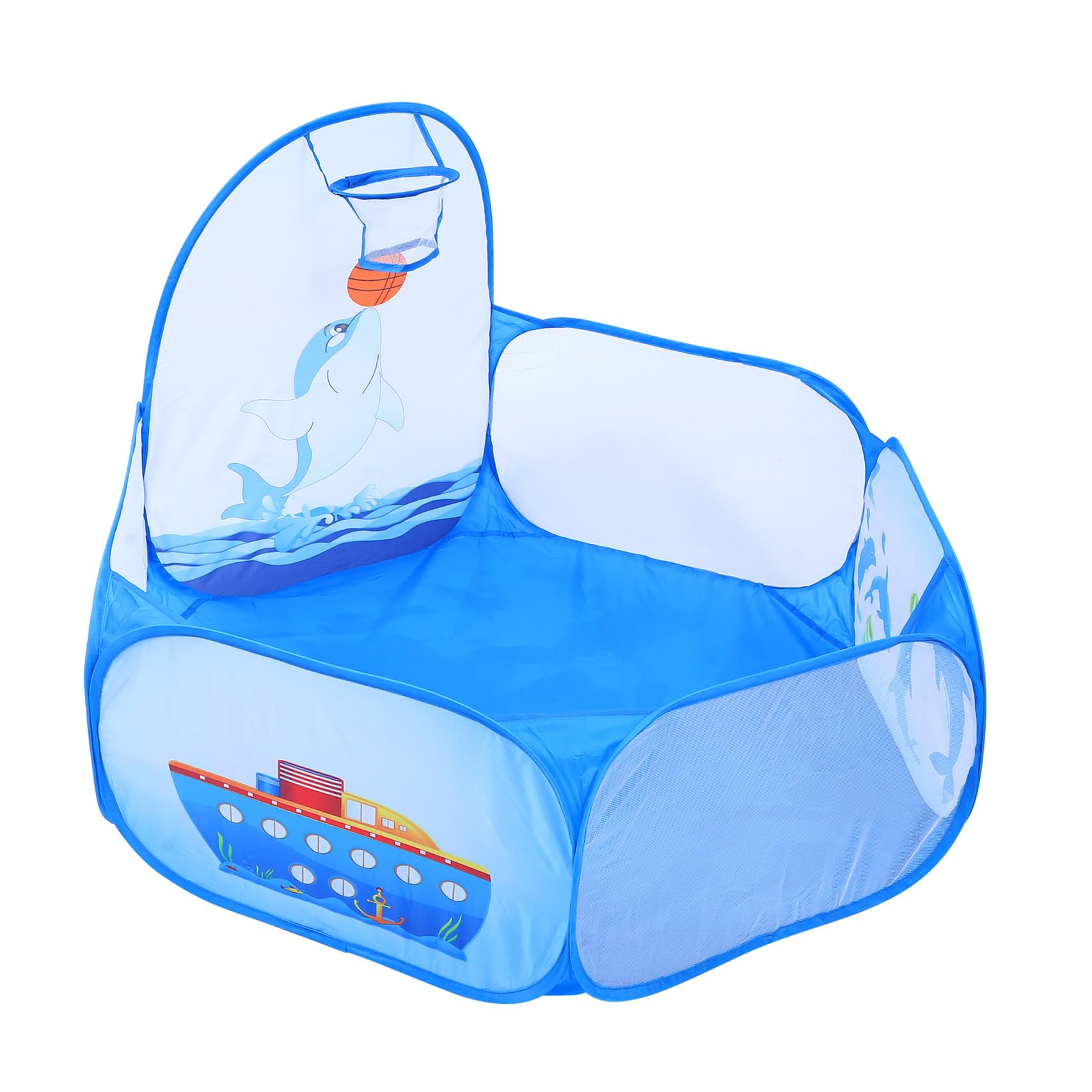Piscina Giochi Delfino per Bambini in Poliestere Blu