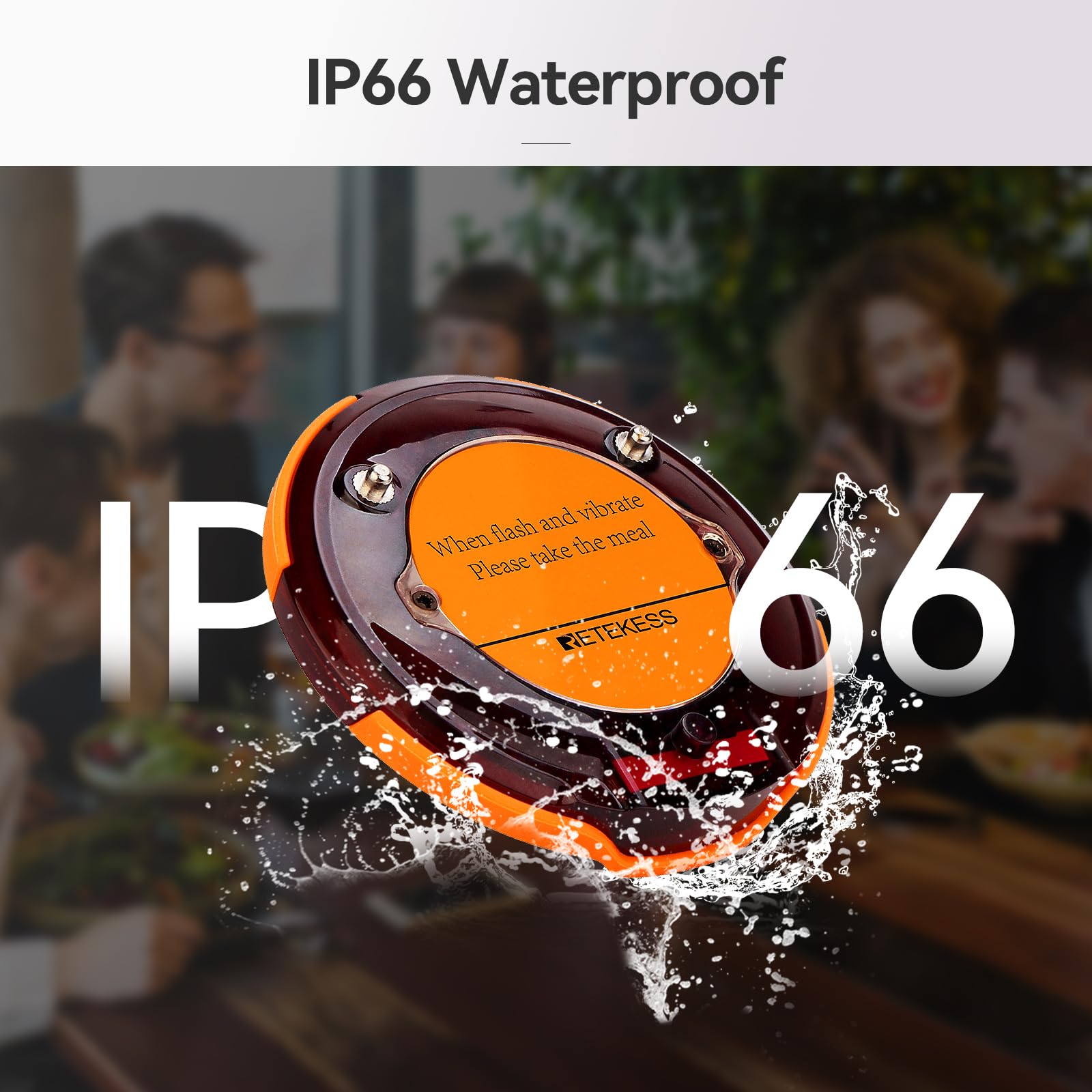 Retekess TD156 Cercapersone Ristorante, Pager Ristorante, FSK 800M, 500 mAh 48H, Impermeabile IP66, Gomma a Prova di Caduta, Cercapersone Wireless per Logistica, Hotel, Bar (10 Cercapersone)