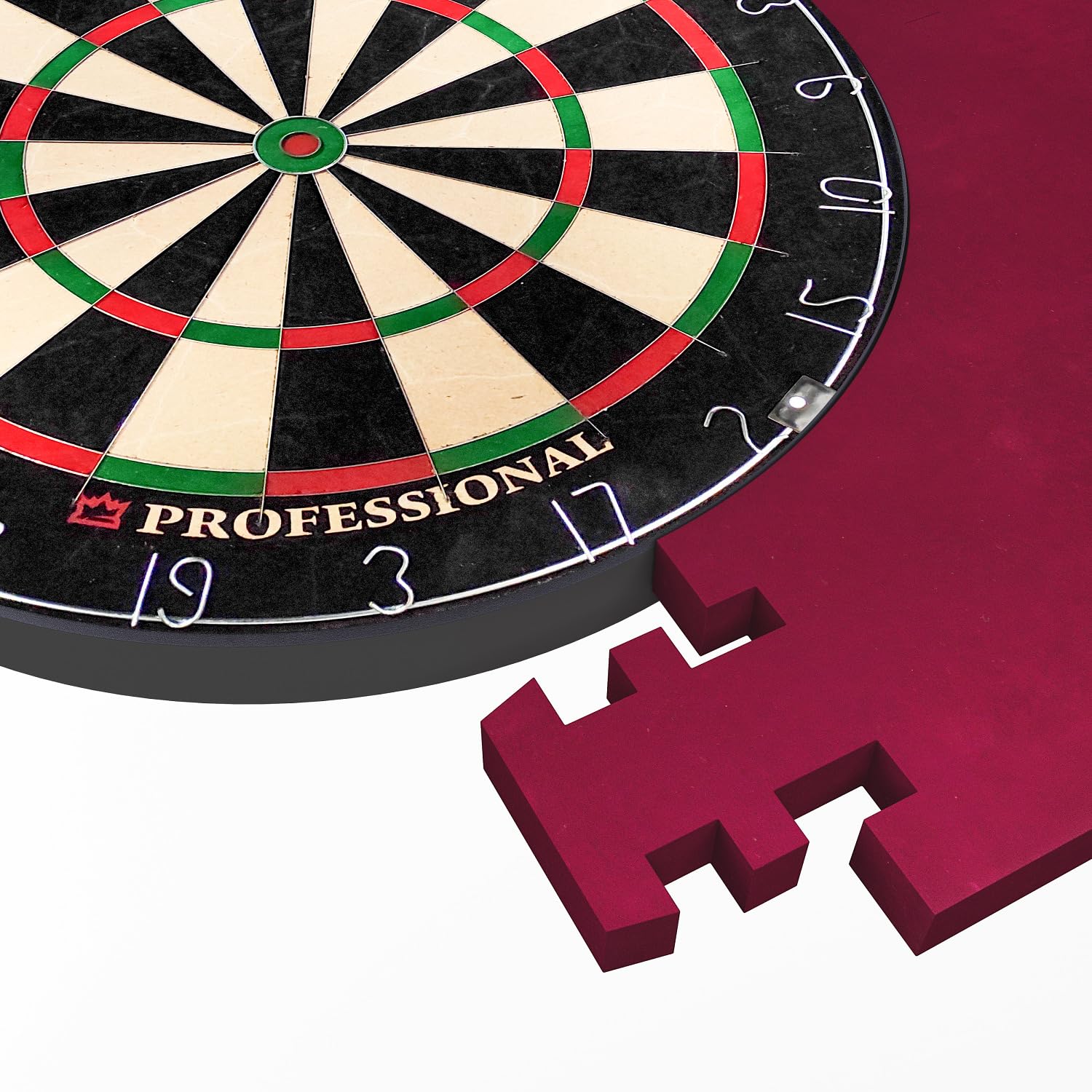 Kings Dart Dart-Set | Dartboard Komplettset: Turnier-Dartscheibe + Dart-Surround | Sisal-Borsten, Spider-Feldbegrenzung | Schutz für Wand u. Darts | Für Soft- u. Steeldarts | Markenqualität