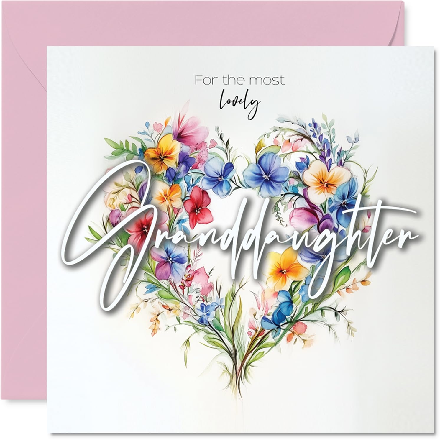 Granddaughter Birthday Card, Heart of Flowers