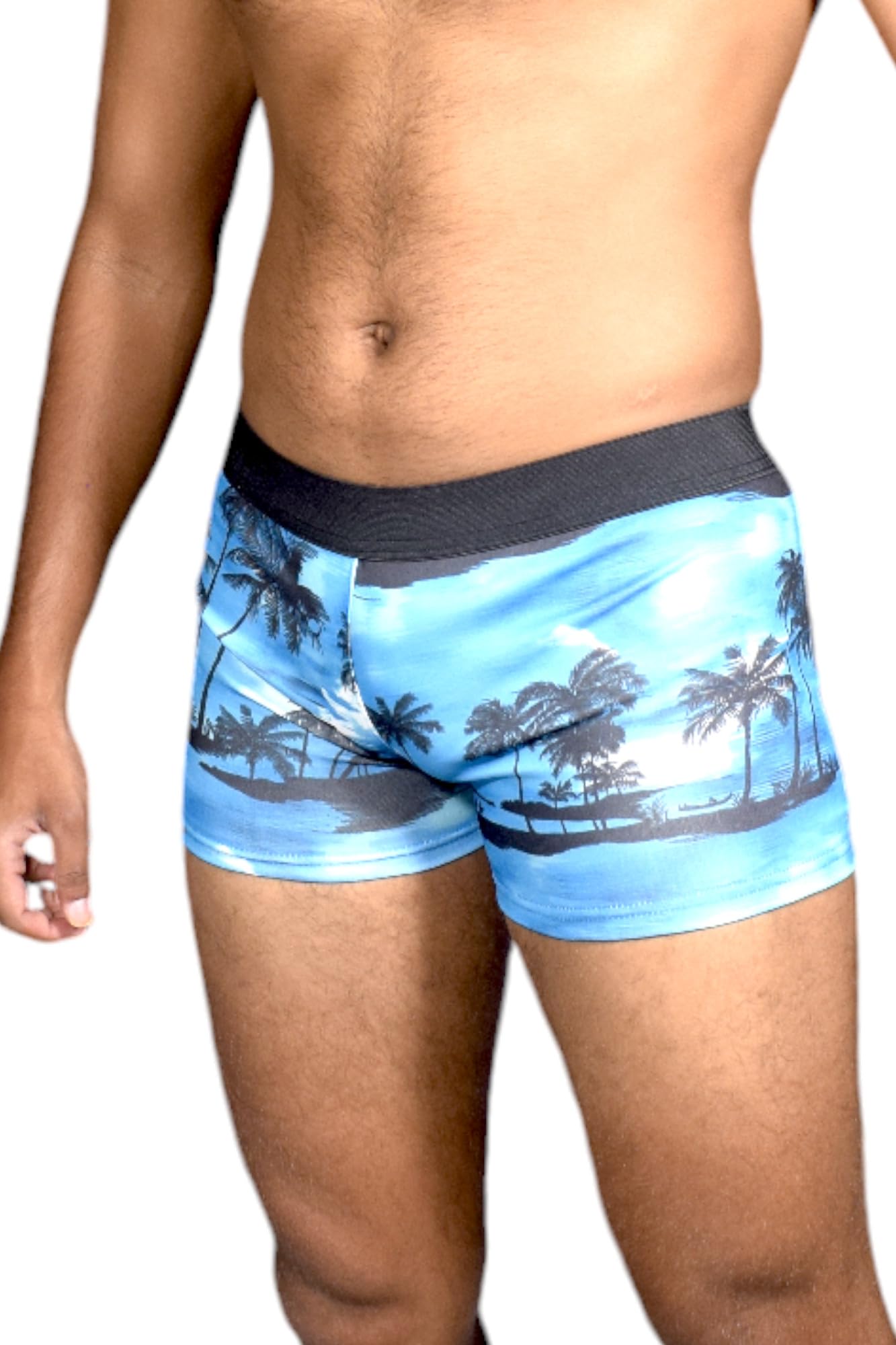 ANJOR Men's Printed Swimming Short/Trunk Blue