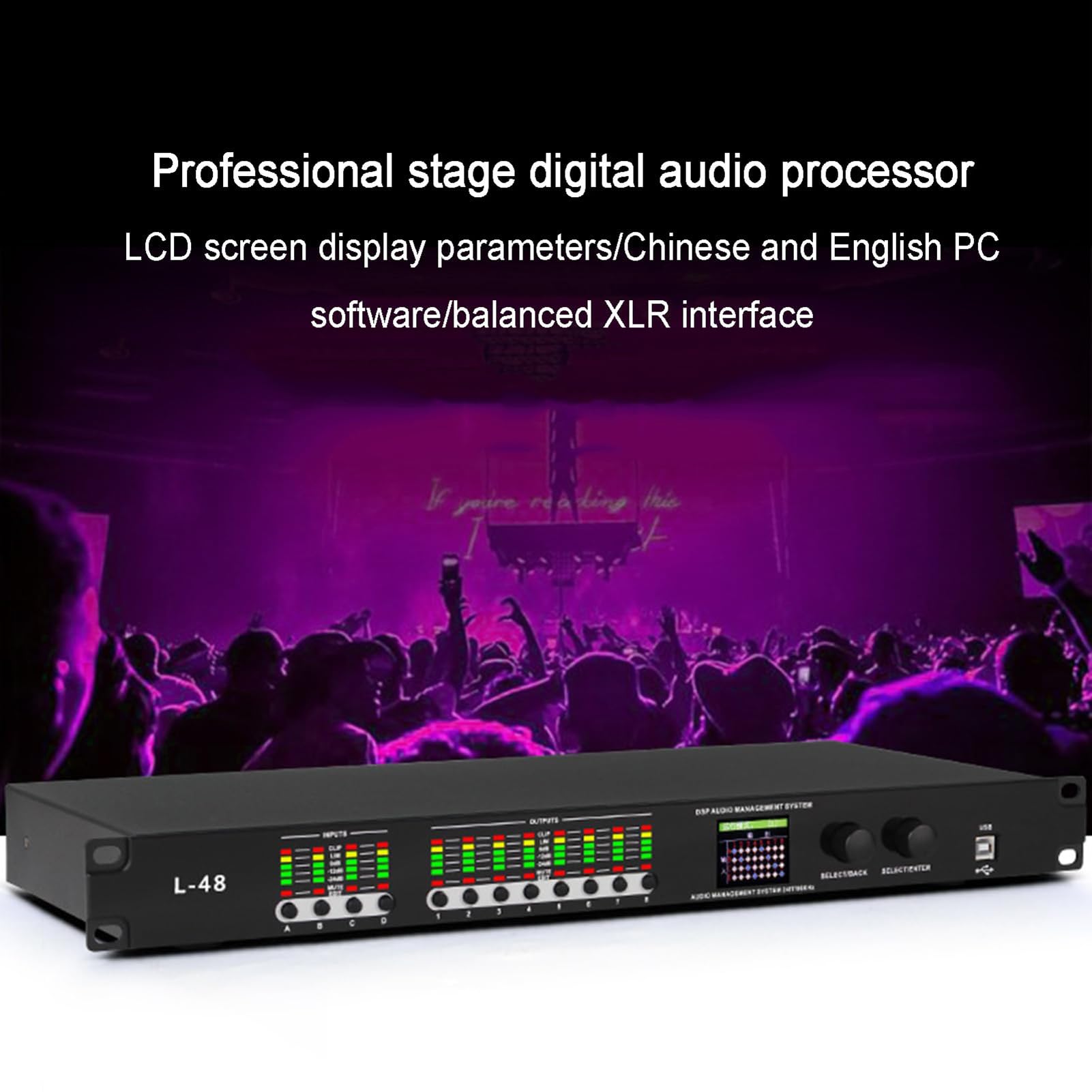 Procesador De Audio Digital Profesional, Procesador De Karaoke De 32 Bits Con 16 Modos Preestablecidos, Interfaz Para Pc, Prevención De Acoples, Altavoz Con Equipo De Sonido Dsp Para Escenario