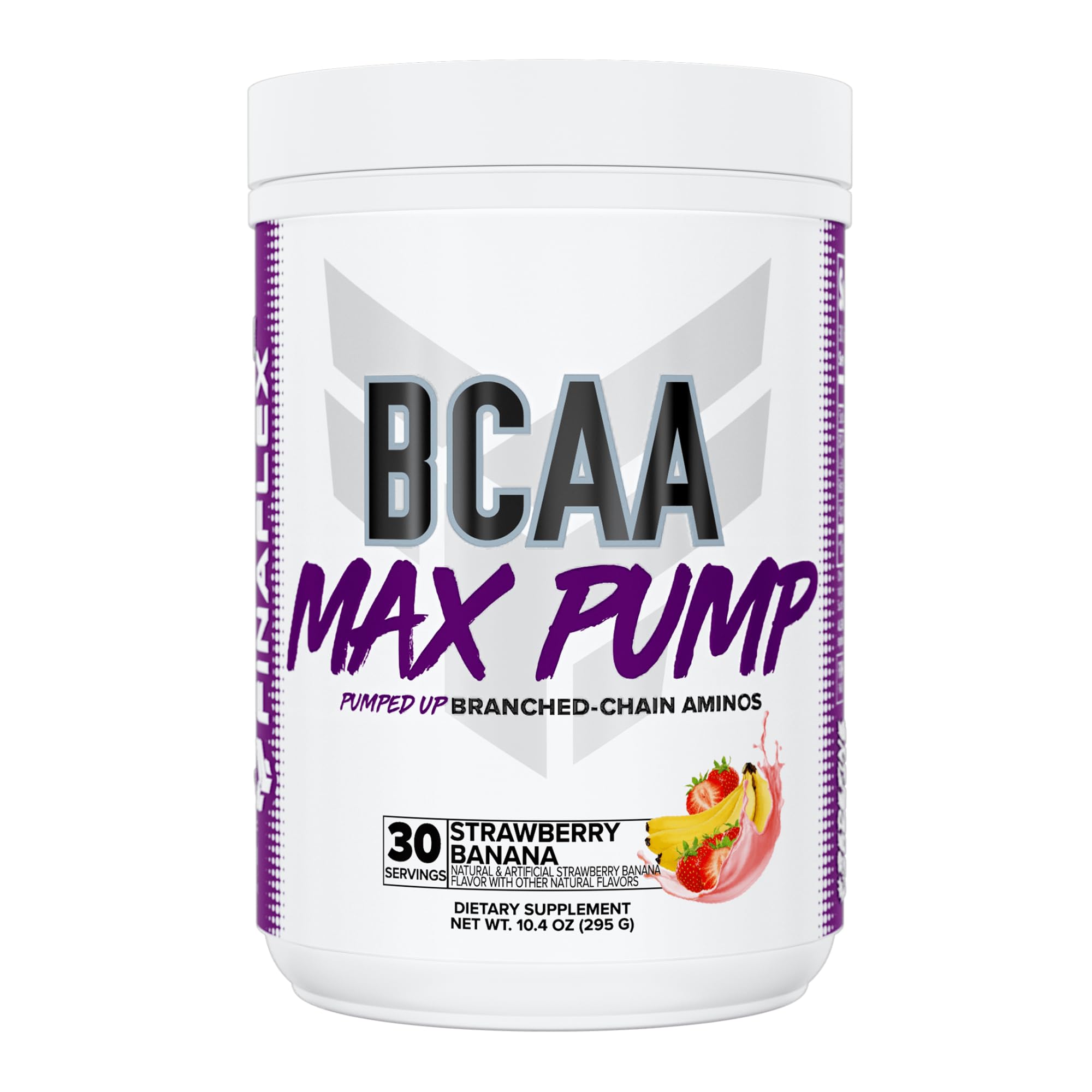 FINAFLEX BCAA MAX Pump, Strawberry Banana - 10.4 oz - Promotes Strength, Performance & Recovery - with 2:1:1 Ratio of Leucine, Isoleucine & Valine + Betaine Anhydrous - 30 Servings