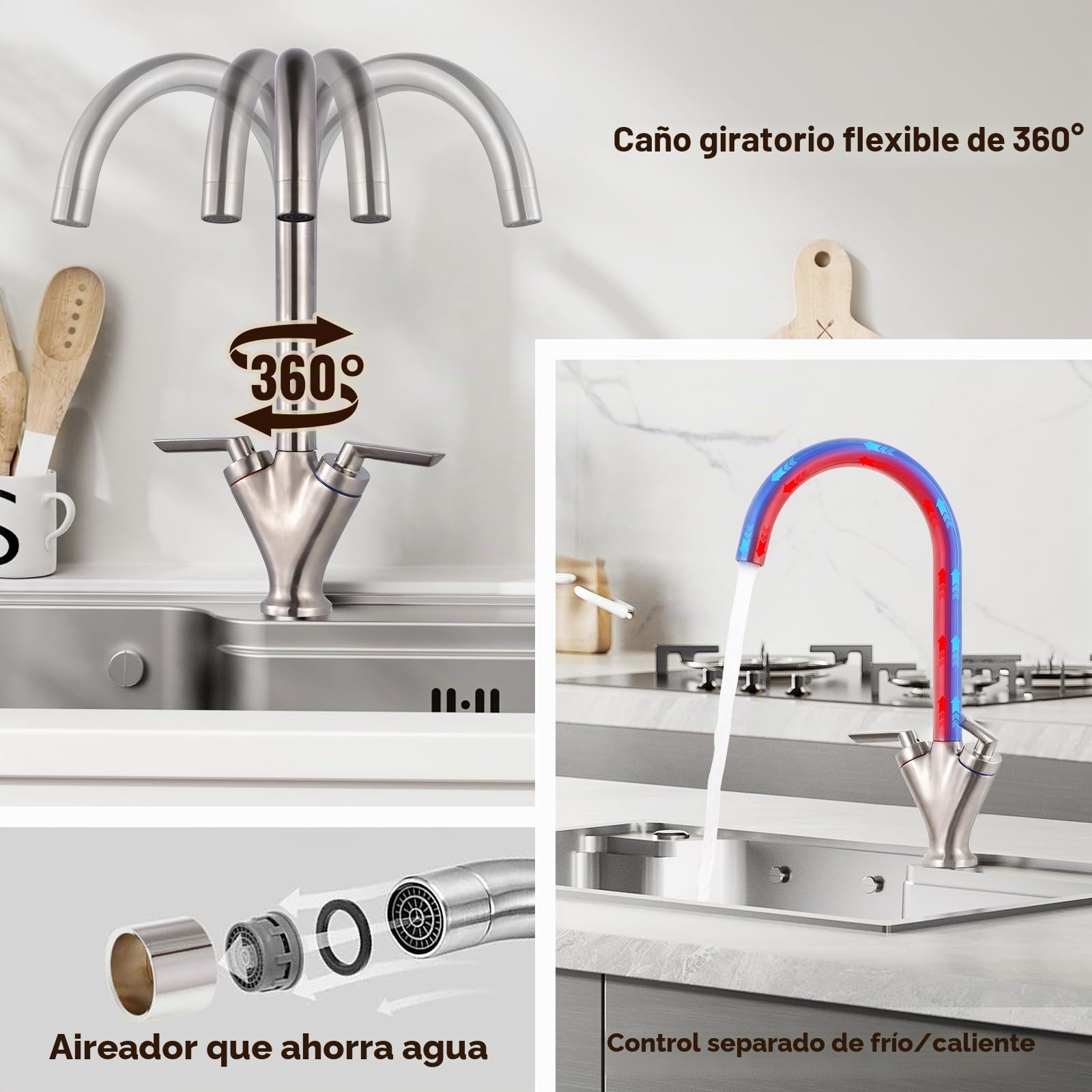 Grifo mezclador para fregadero de cocina
