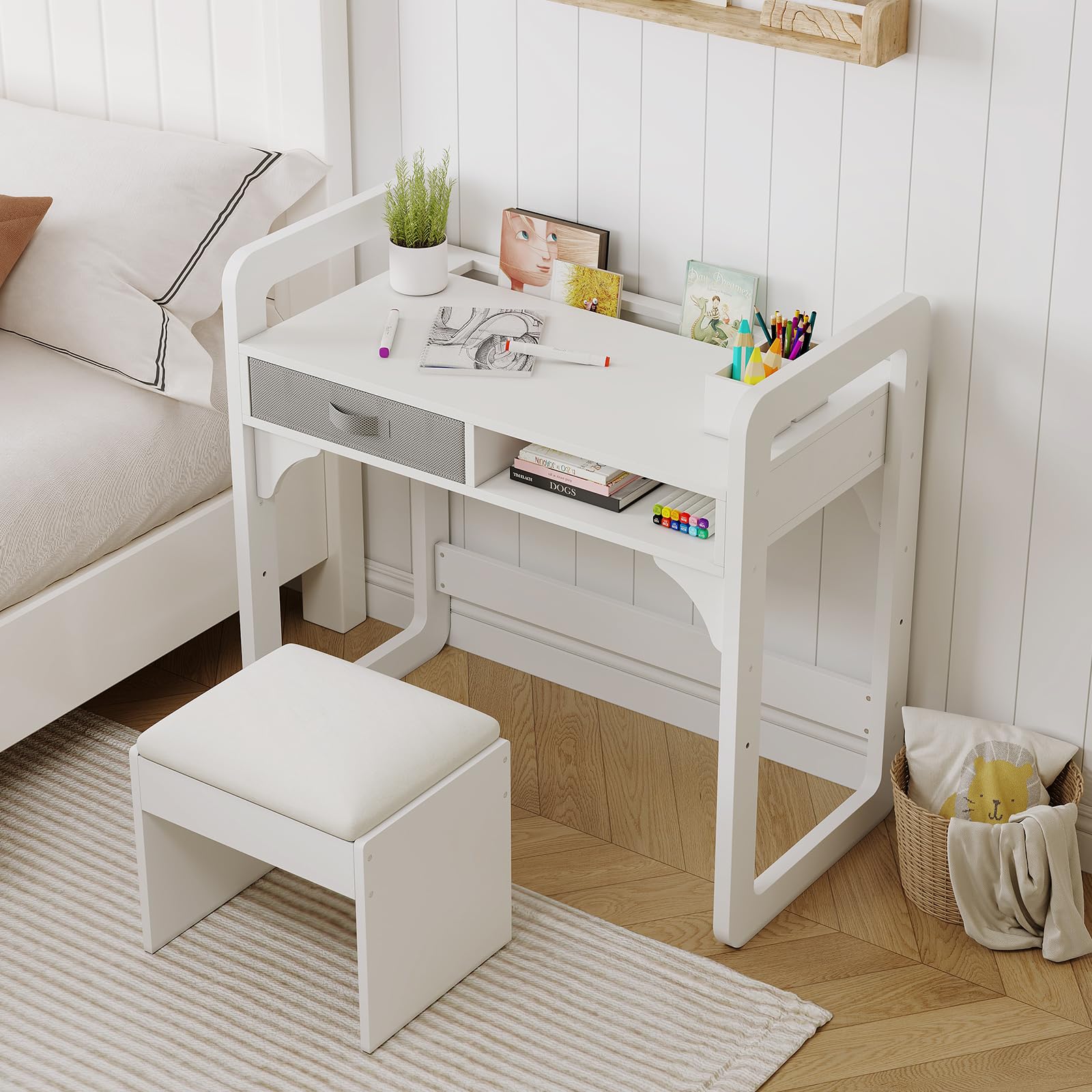Ensemble Bureau Et Chaise Enfant 3-8 Ans (86x52cm) avec Rangement