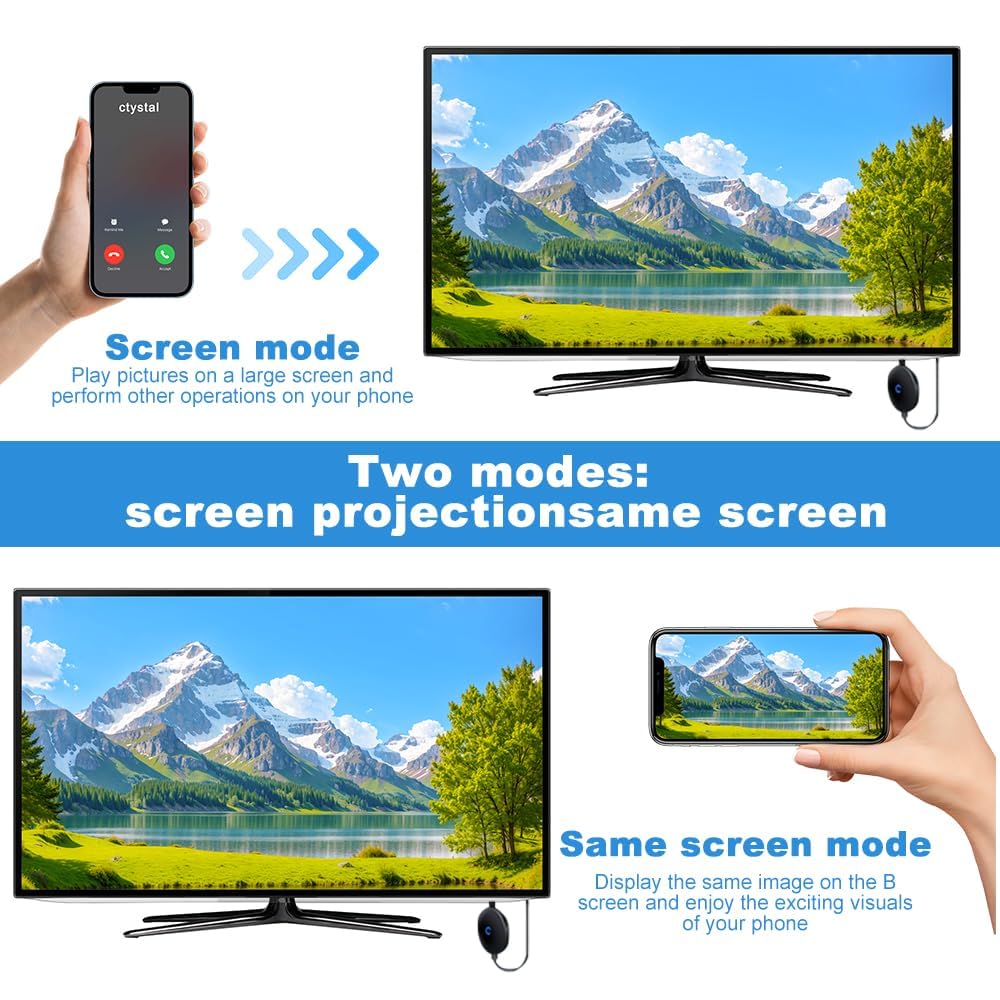 4K Full HD Miracast HDMI Dongle, 1080P bezprzewodowy adapter HDMI, 5G Miracast Dongle, wyświetlacz WiFi do urządzeń z systemem Android/iOS/Windows, tablet, HDTV/monitor/projektu