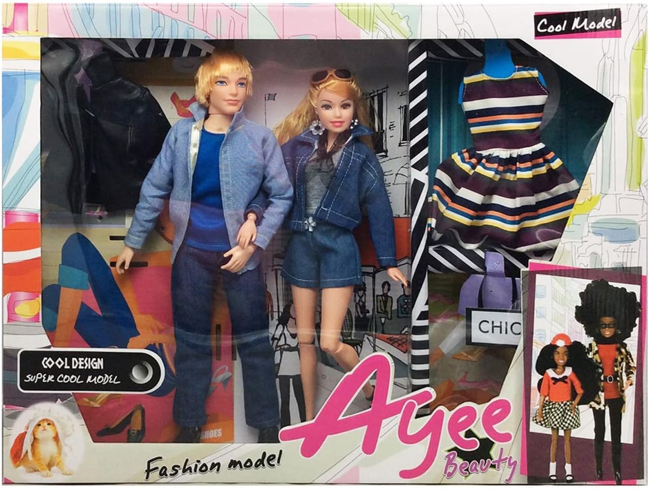 Fashion Dolls Girl Boy 12.5" Fashionistas Doll, 4 Outfits