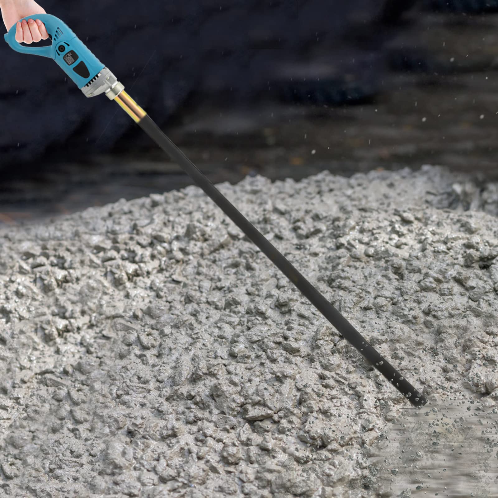 Vibratore elettrico per calcestruzzo, vibratore per calcestruzzo, dotato di un tubo lungo 1,5 metri, 4300 giri/min, adatto per cantieri, lavori stradali e costruzione di ponti
