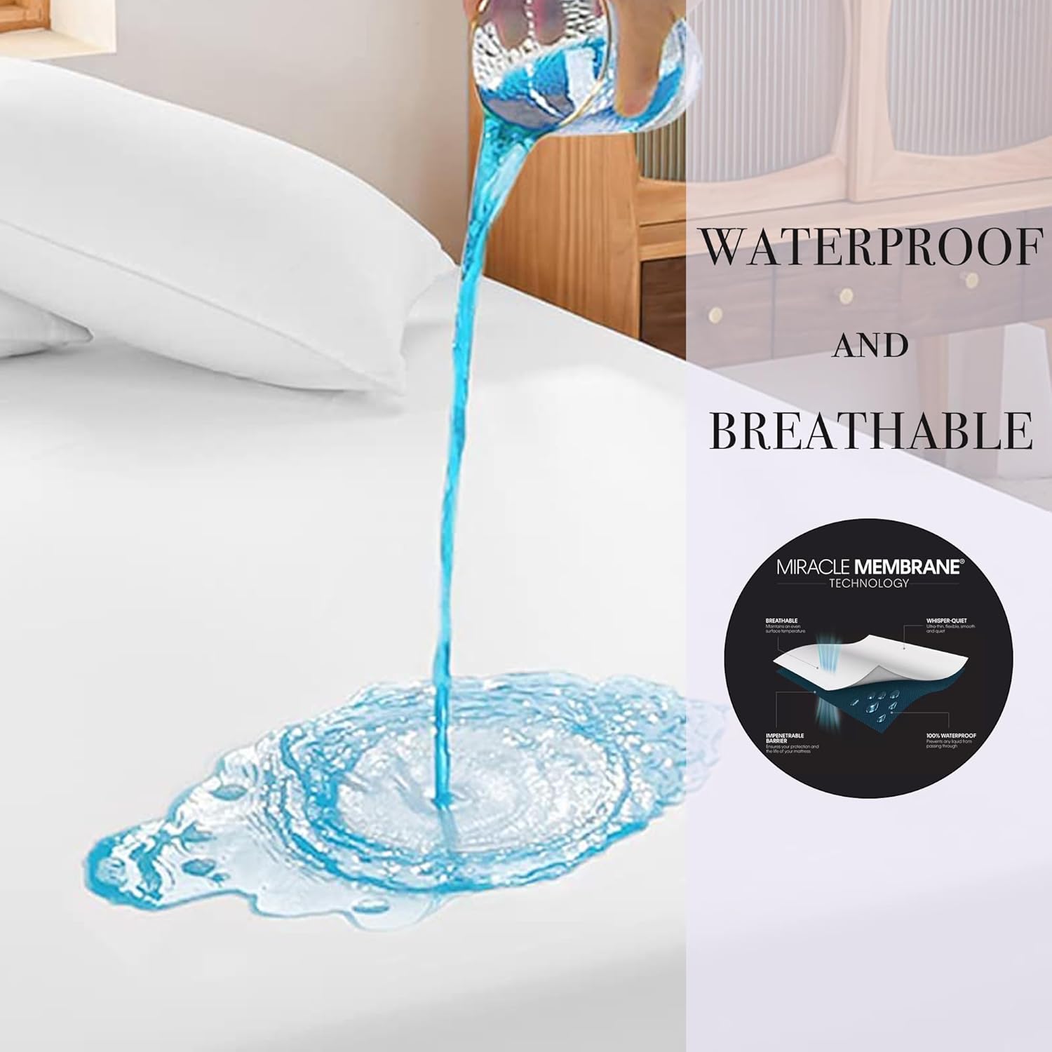 Protect-A-Bed Cool Waterproof Mattress Protector, King - Image 4
