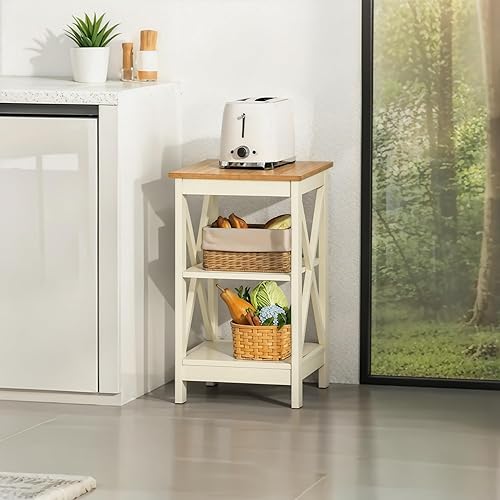 Miniatura 9 de ALPHA HOME Mesa auxiliar, juego de 2 mesas auxiliares, mesita de noche, estante de almacenamiento de 3 niveles para espacios pequeños, mesa de sofá,