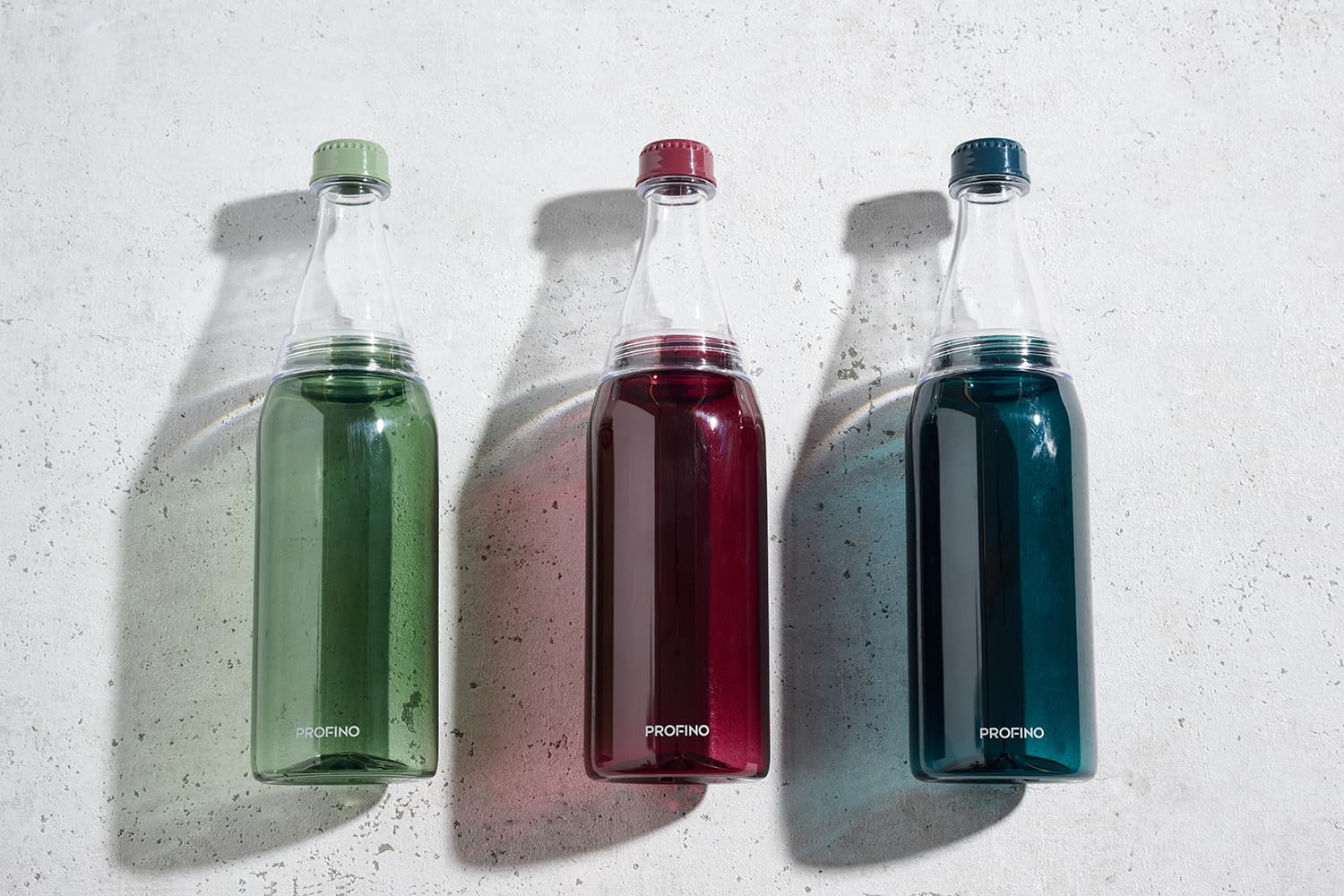 PROFINO Sparkle - Gourde en Tritan de qualité supérieure - Convient pour les boissons gazeuses - 700 ml / 0,7 l - Rouge - Avec bouchon à vis - Sans BPA - Anti-fuite, neutre au goût - Passe au