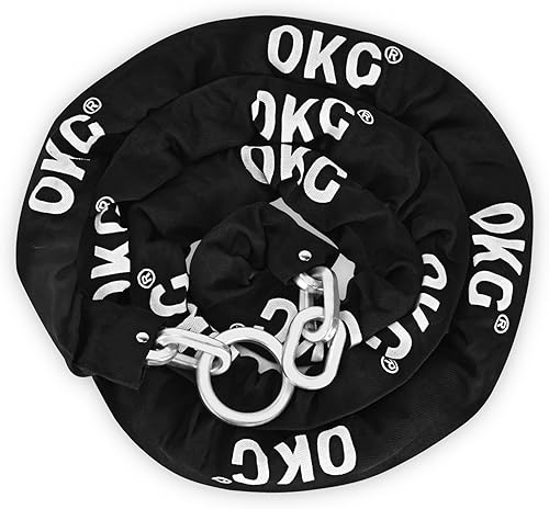 OKG Cadena de seguridad extra larga 10 pies x 38 pulgadas de grosor resistente, chapado en zinc ecológico Incortable para uso en exteriores e