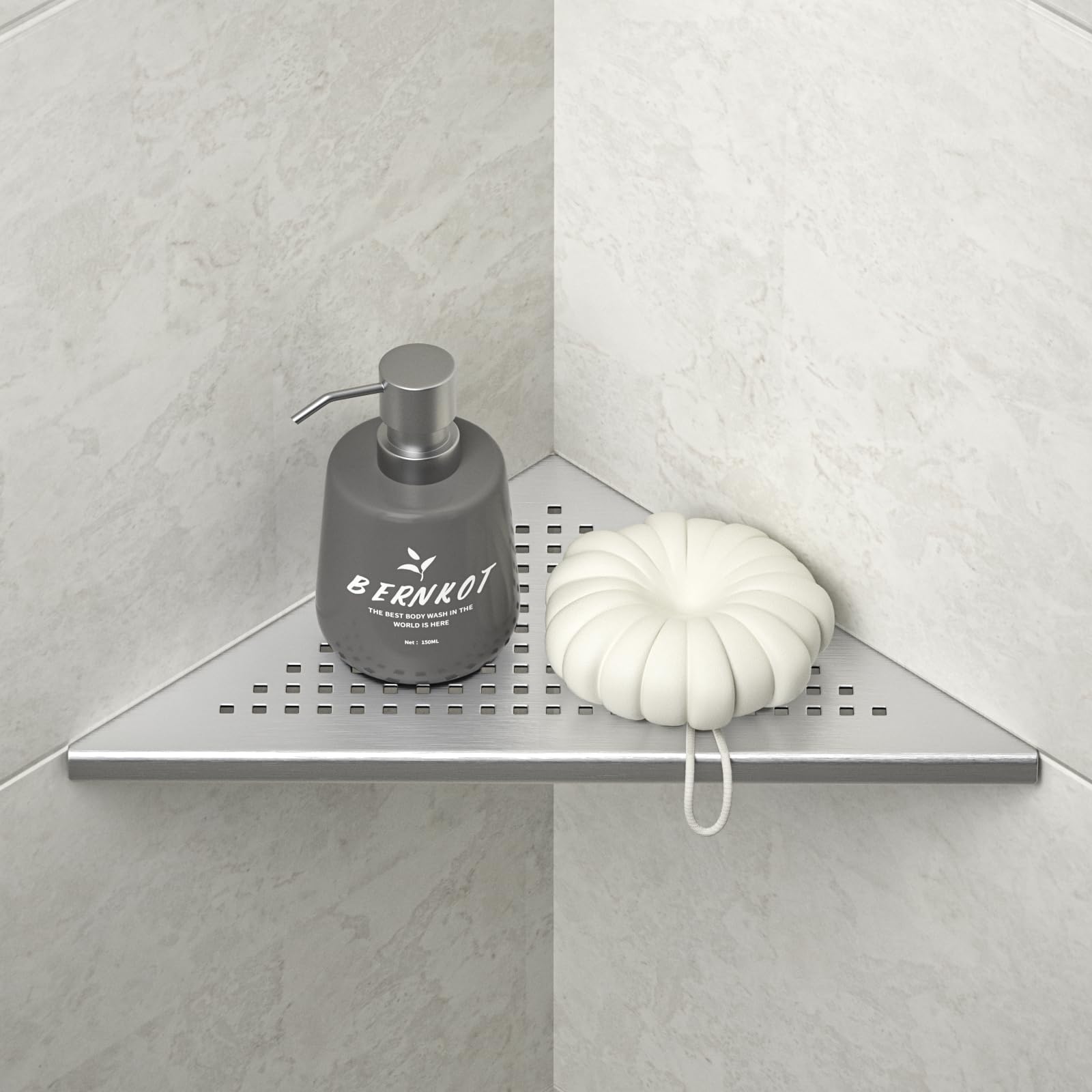Gistuch – Lot de 2 étagères de douche d'angle en acier inoxydable 304 – Installation sans perçage – Évacuation rapide de l'eau – Pour murs carrelés