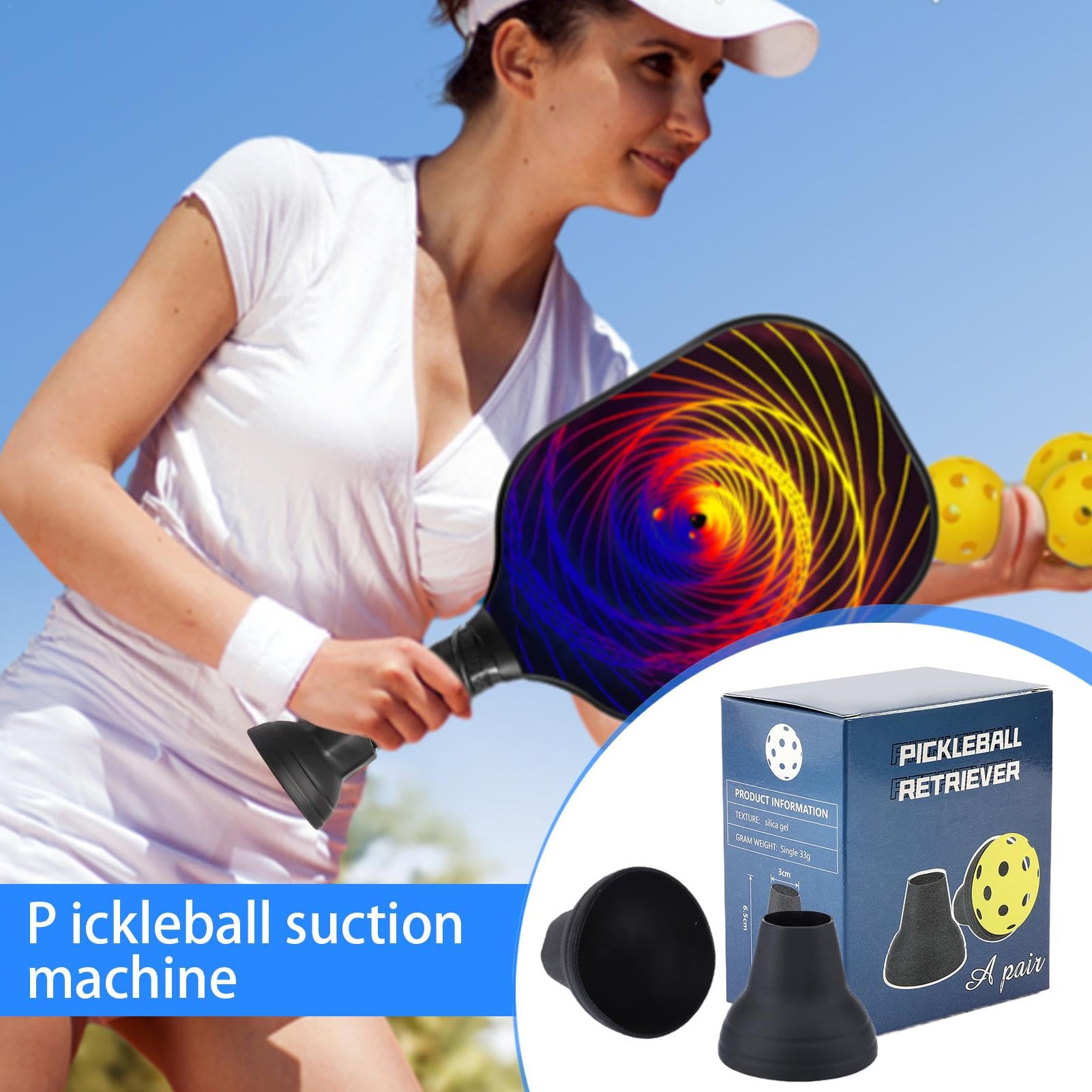Tennis Ball Retriever, Portable Tennis Picker, Table Tennis Suction, Court Accessory