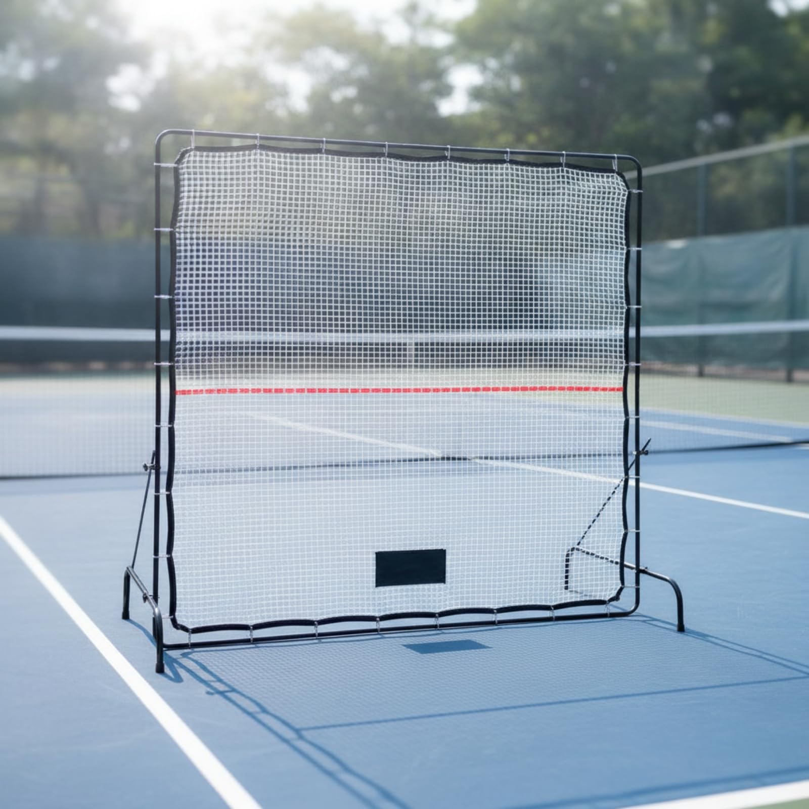 Generic Rete da Pratica Tennis con Ritorno Personalizzabile per Allenamento Solitario con Bersagli Rossi Sulla Maglia con Telaio Robusti in Ferro atta per Uso Domestico E Club
