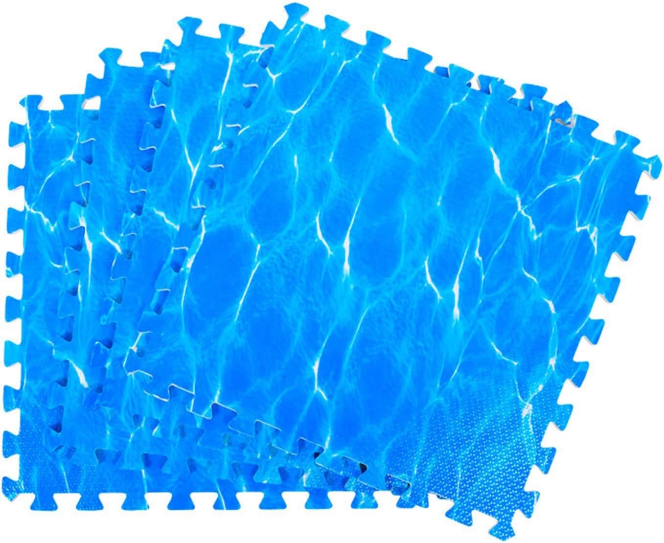 Interlocking Foam Play Mat, Soft EVA Puzzle Floor Tiles with Edgings, for Gyms Indoor Outdoor Activity Center(Blue30*30 * 1cm,20p)