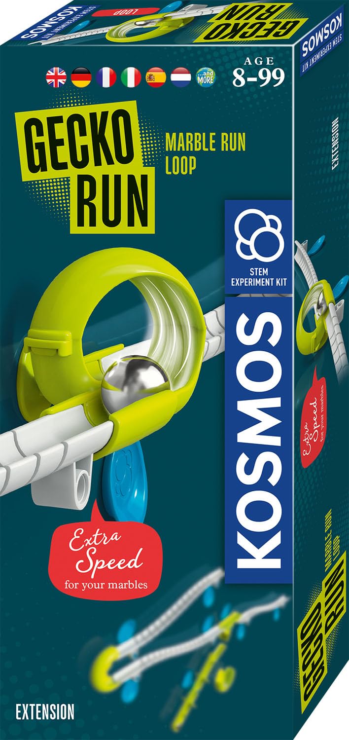 KOSMOS 617295 Gecko Run - Looping Extension INT/V6, Accessories for Cool Vertical Marble Runs, Includes Additional Track Elements, for Children from 8 Years