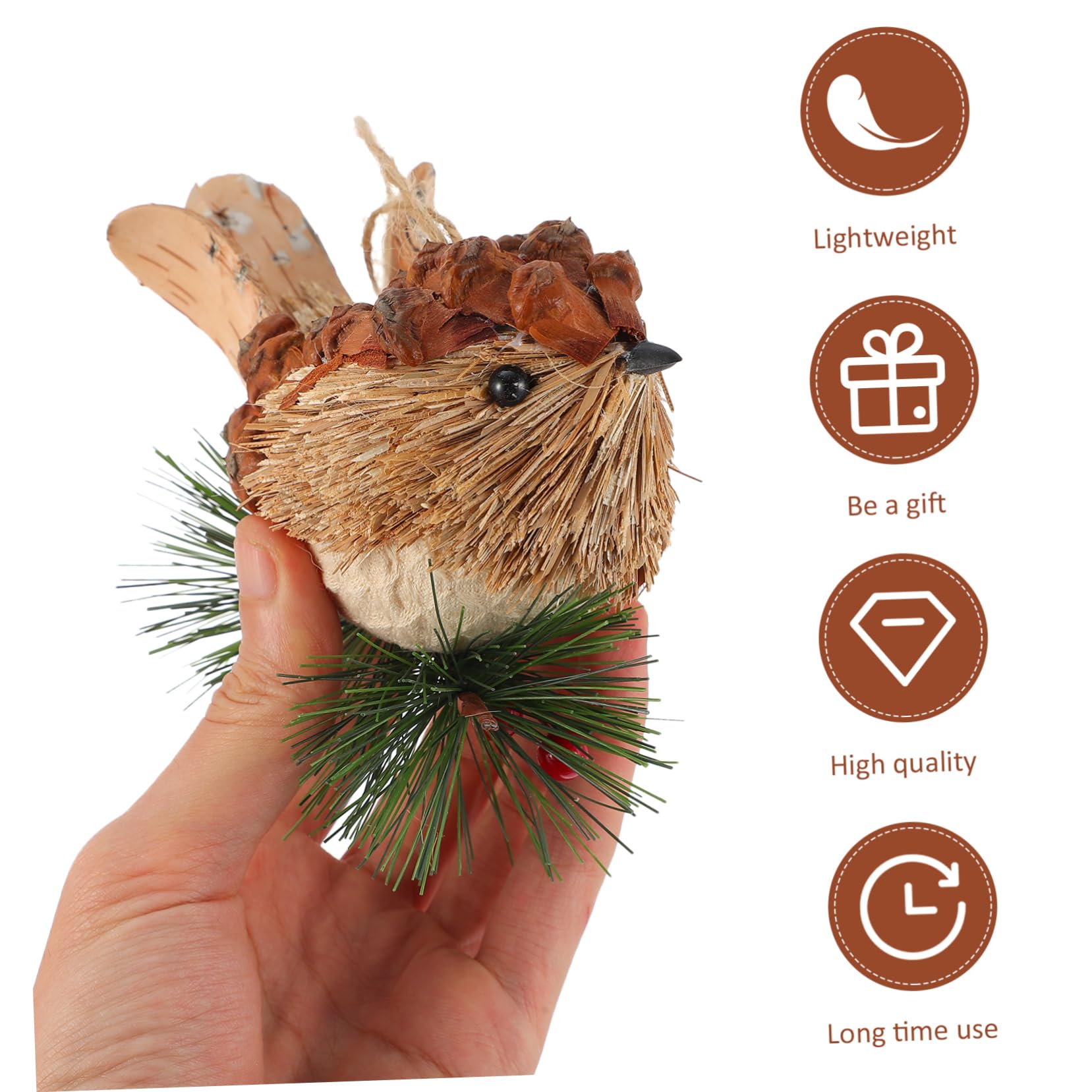 STOBAZA 4pezzi Decorative Woven Bird Pendant for Christmas Home Decor Bird Ornament for Festivals and Celebrations